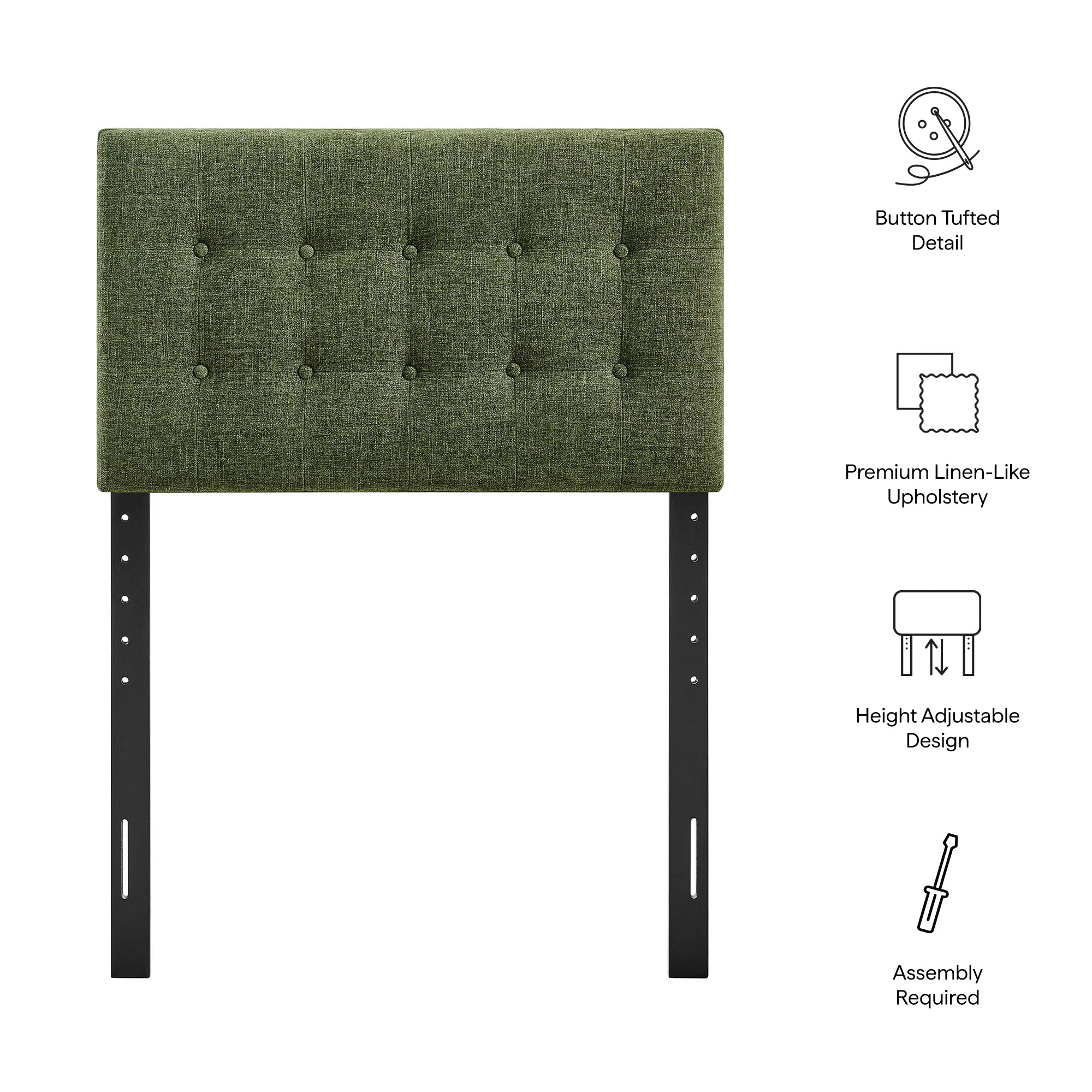 Emily Fabric Upholstered Twin Size Headboard by Modway - Image 23