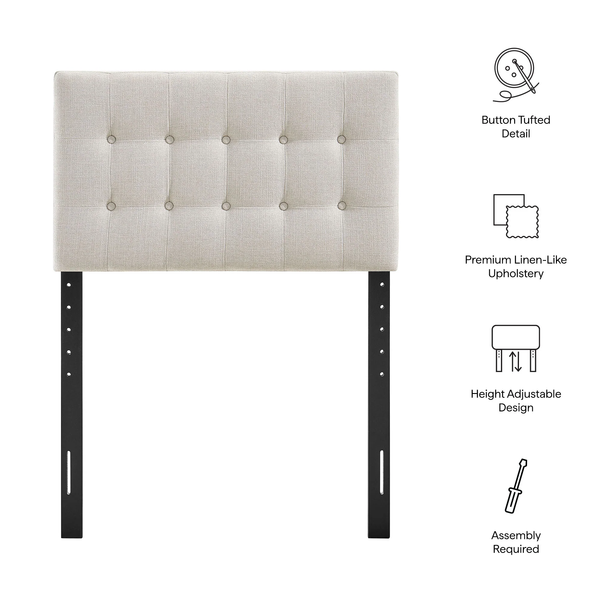 Emily Fabric Upholstered Twin Size Headboard by Modway - Image 31