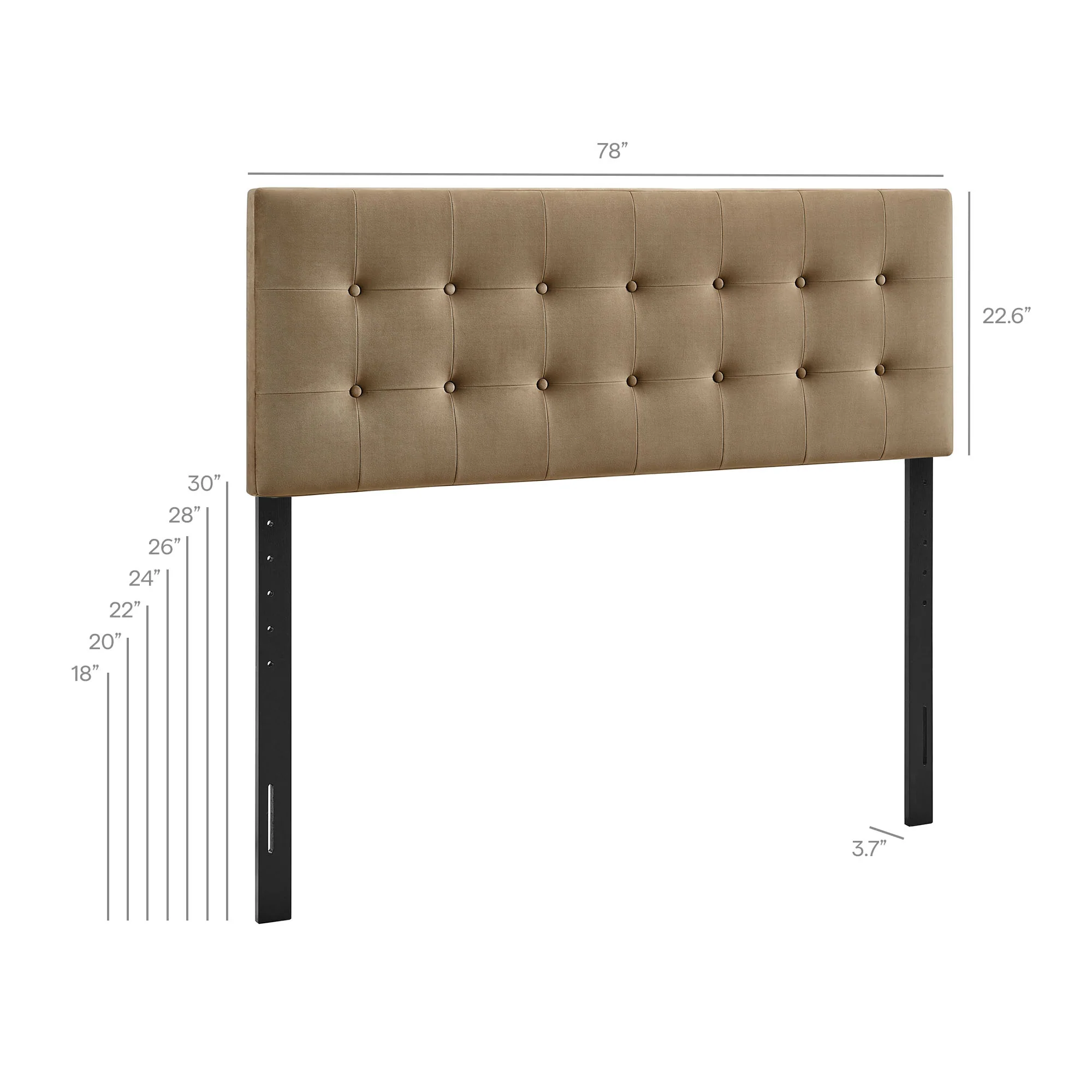 Emily Stain-Resistant Performance Velvet King Size Headboard by Modway - Image 56