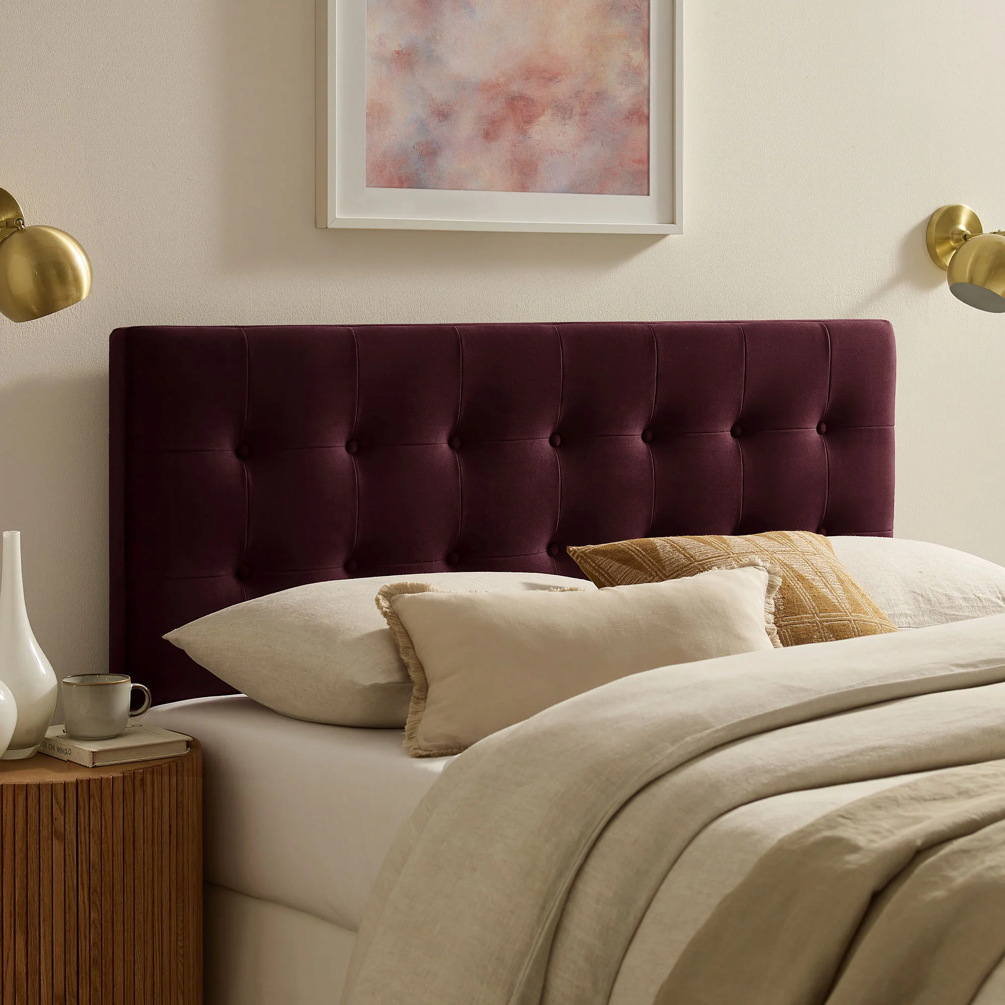 Emily Stain-Resistant Performance Velvet Queen Size Headboard by Modway - Image 38