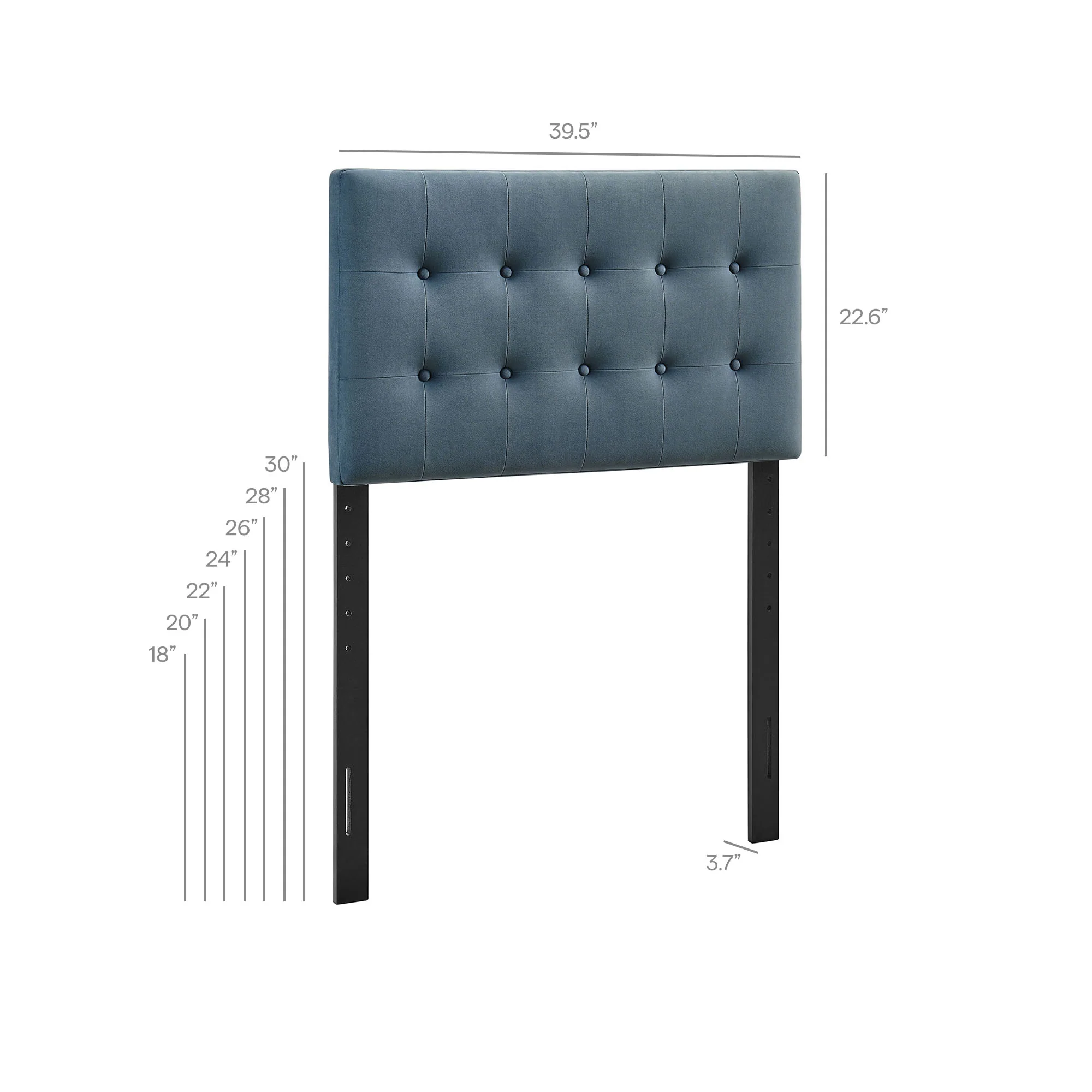 Emily Stain-Resistant Performance Velvet Twin Size Headboard by Modway - Image 16