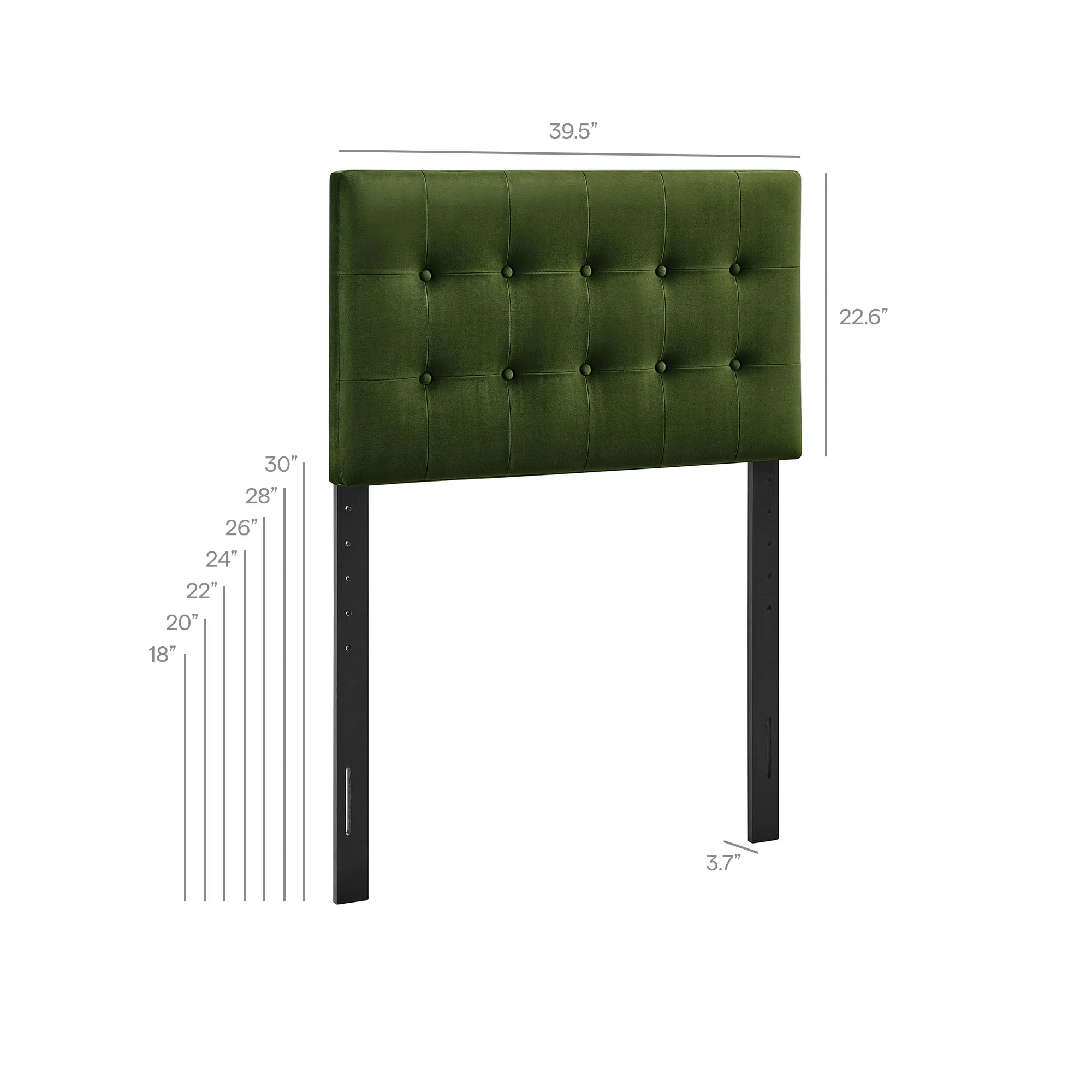 Emily Stain-Resistant Performance Velvet Twin Size Headboard by Modway - Image 32