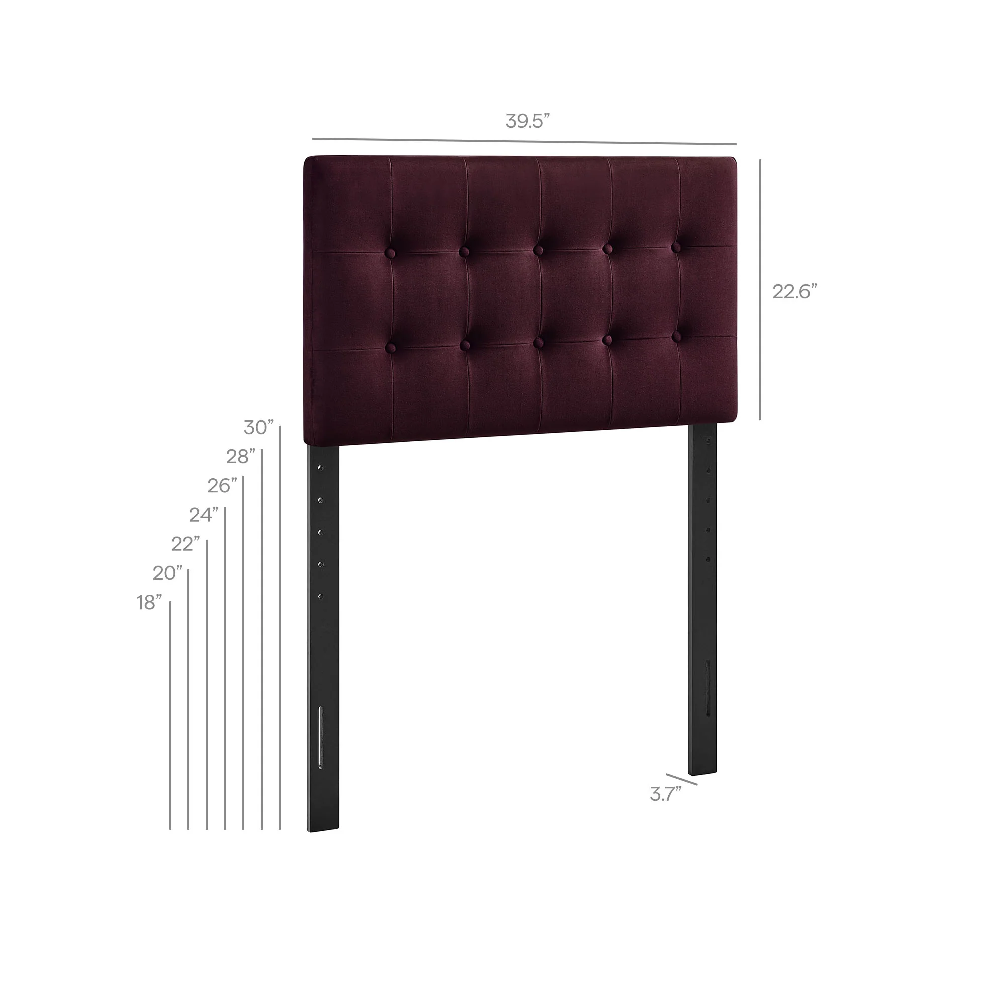 Emily Stain-Resistant Performance Velvet Twin Size Headboard by Modway - Image 40