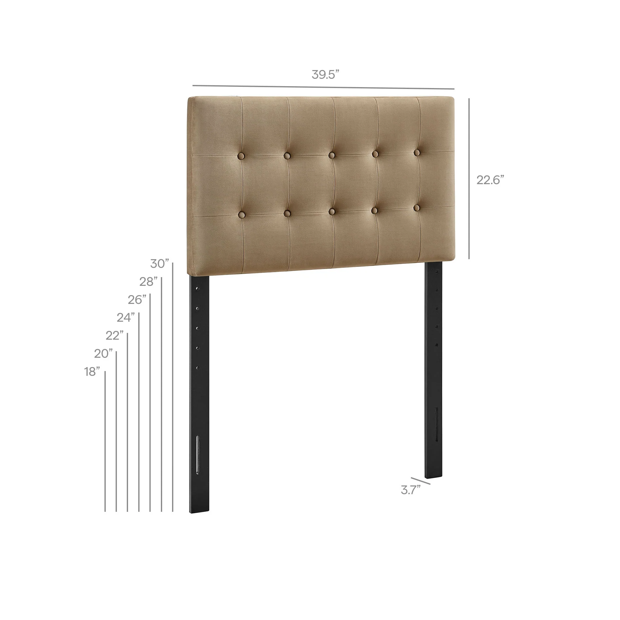 Emily Stain-Resistant Performance Velvet Twin Size Headboard by Modway - Image 56
