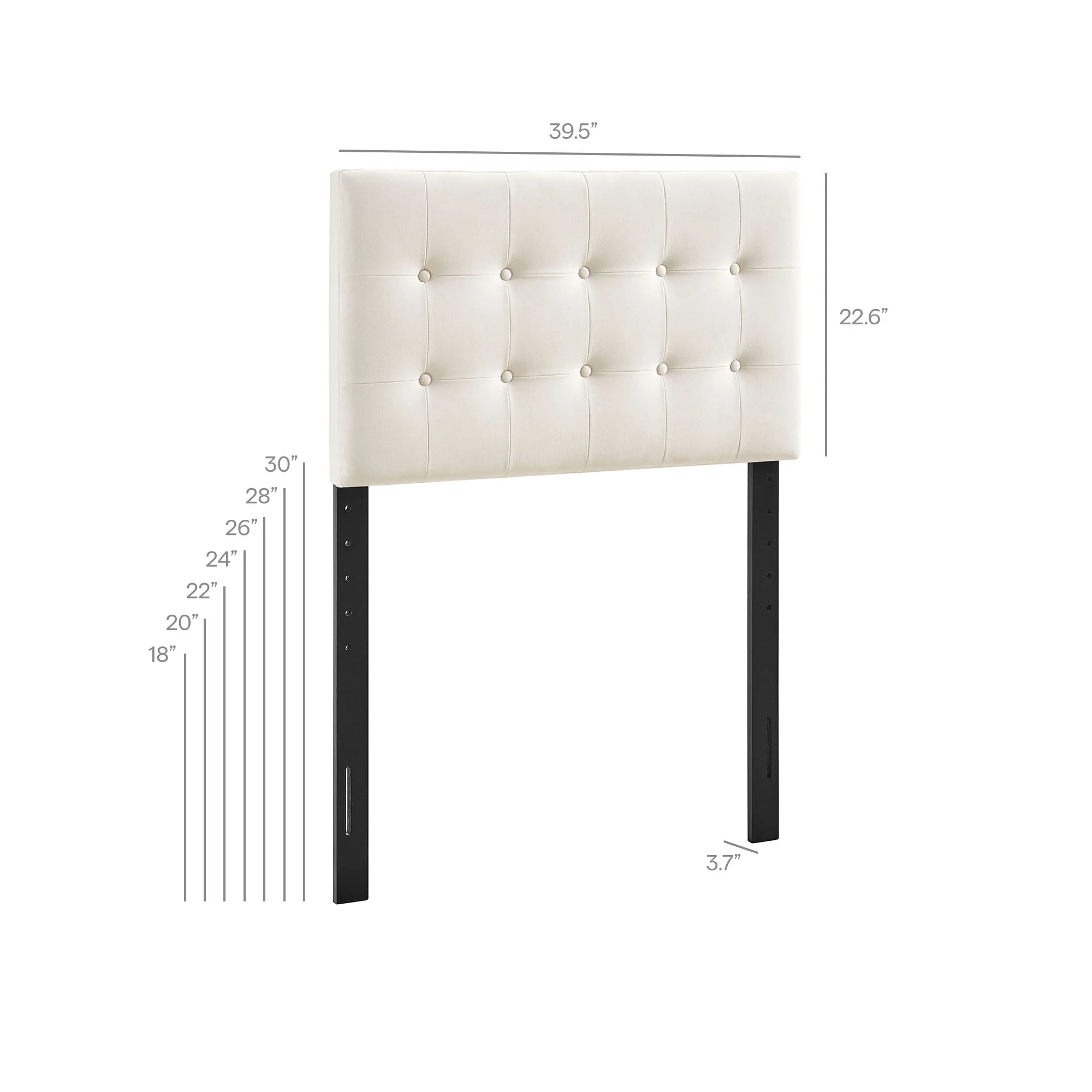 Emily Stain-Resistant Performance Velvet Twin Size Headboard by Modway - Image 8