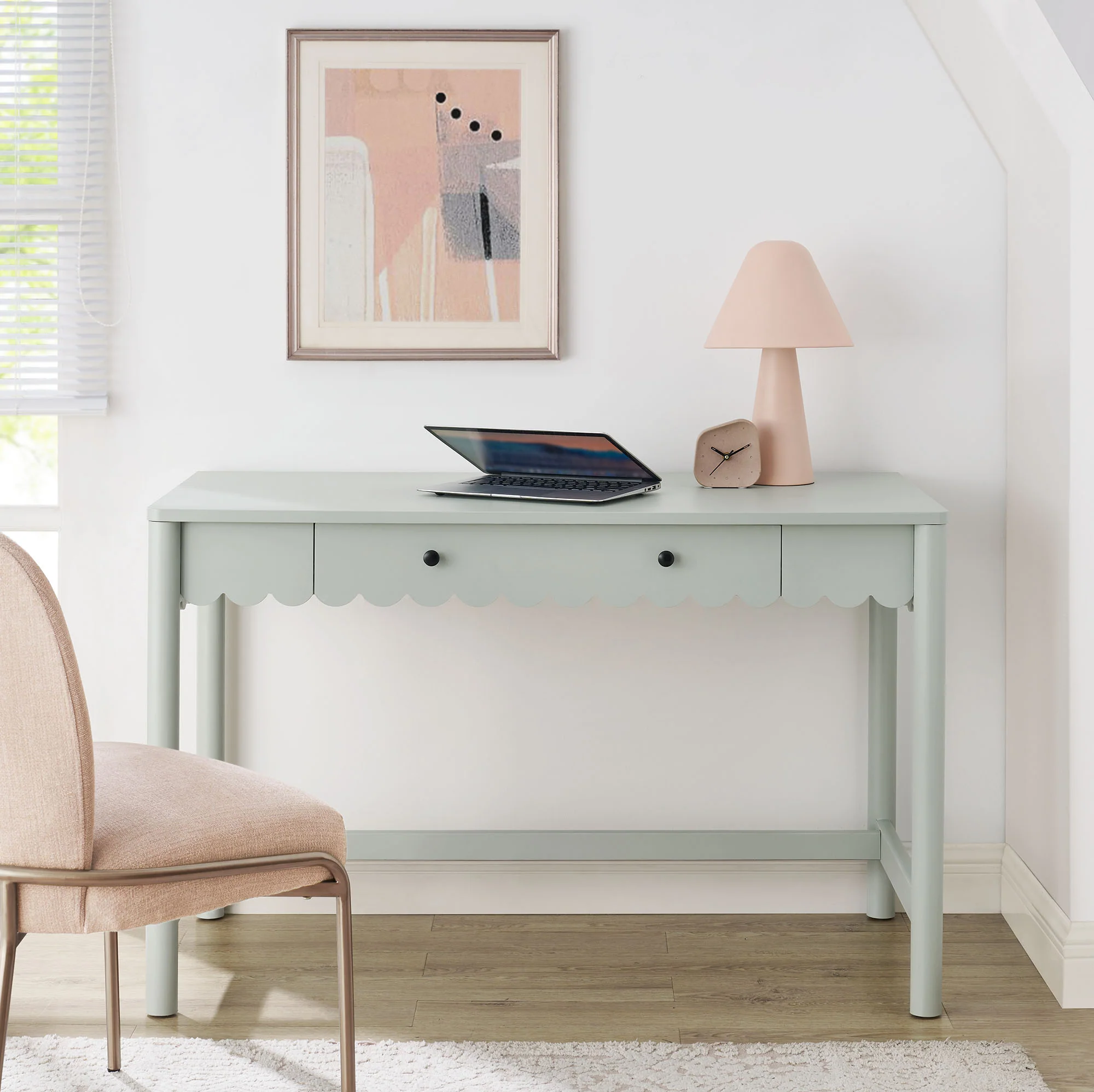 Emmeline 1-Drawer Scallop Writing Desk by Modway - Image 16
