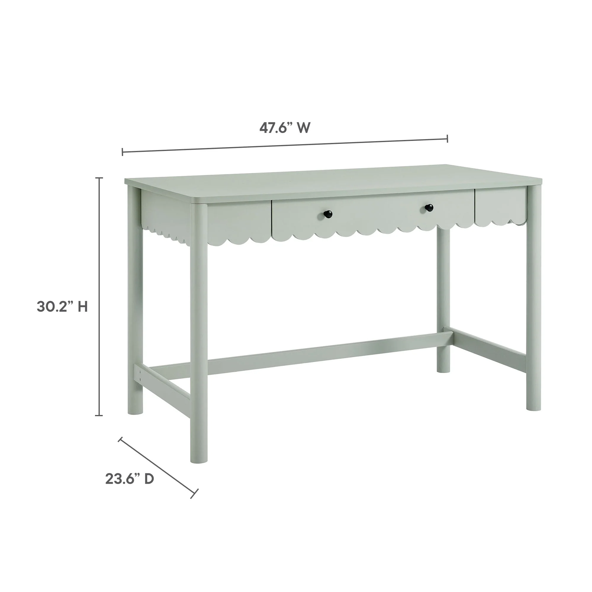 Emmeline 1-Drawer Scallop Writing Desk by Modway - Image 18