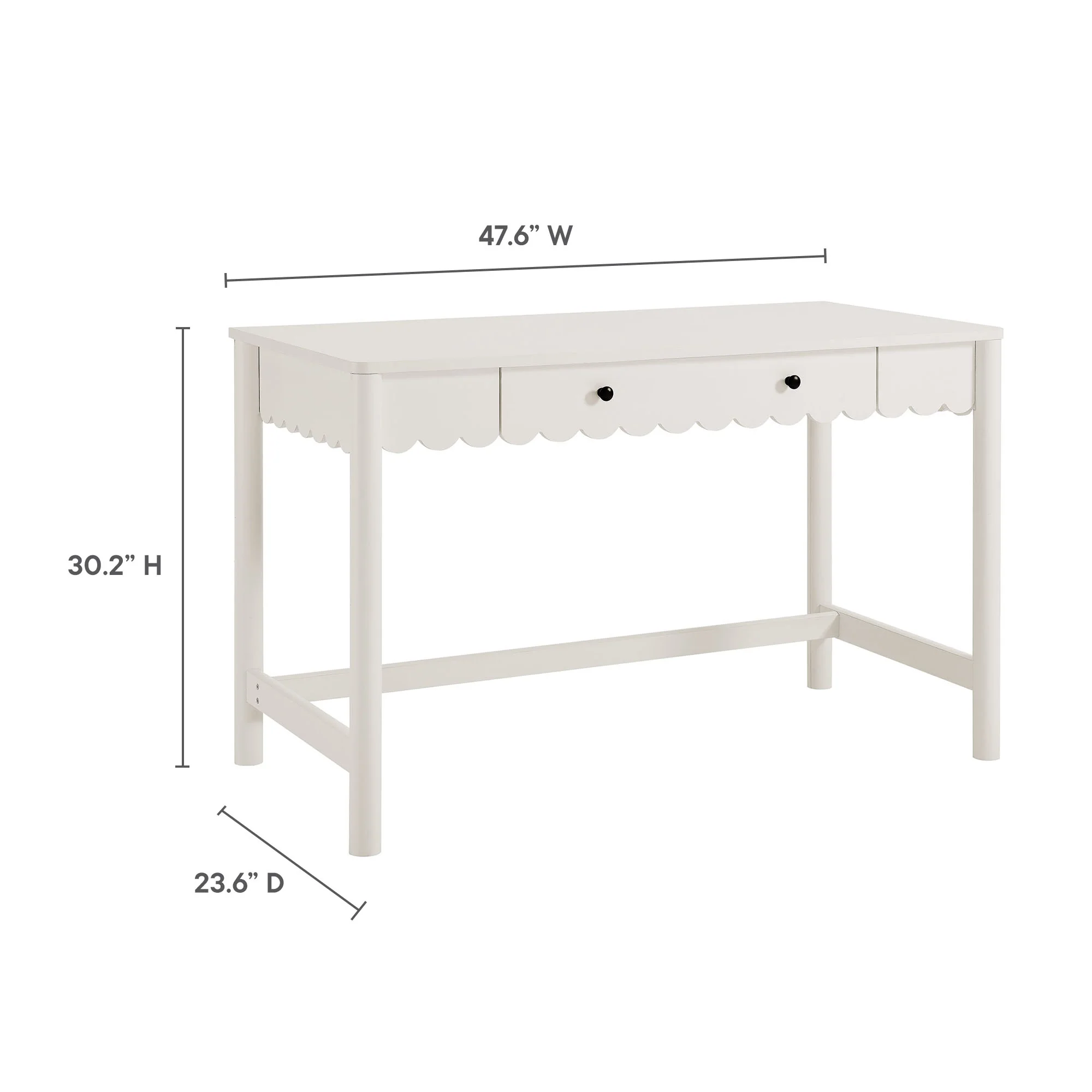 Emmeline 1-Drawer Scallop Writing Desk by Modway - Image 27