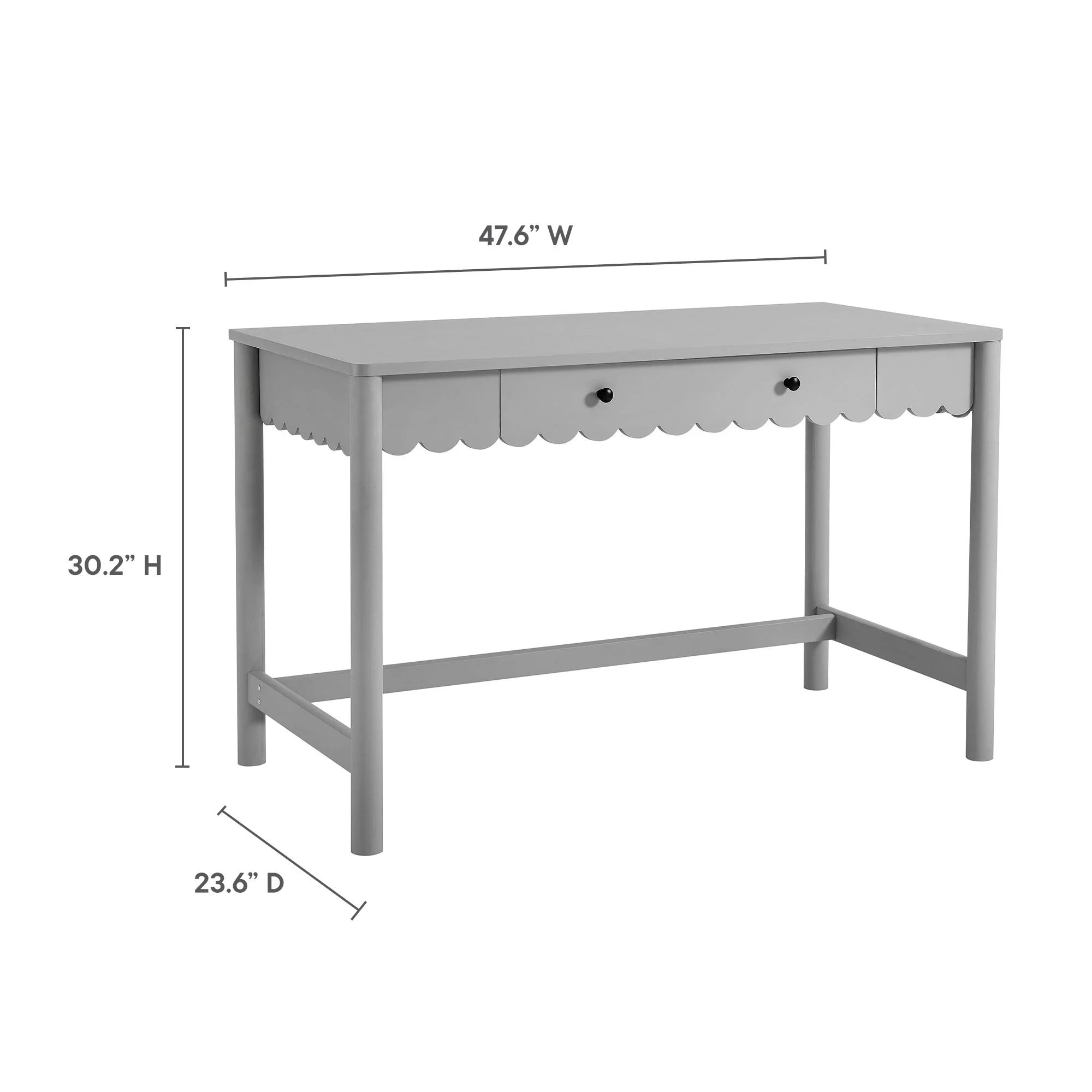 Emmeline 1-Drawer Scallop Writing Desk by Modway - Image 9