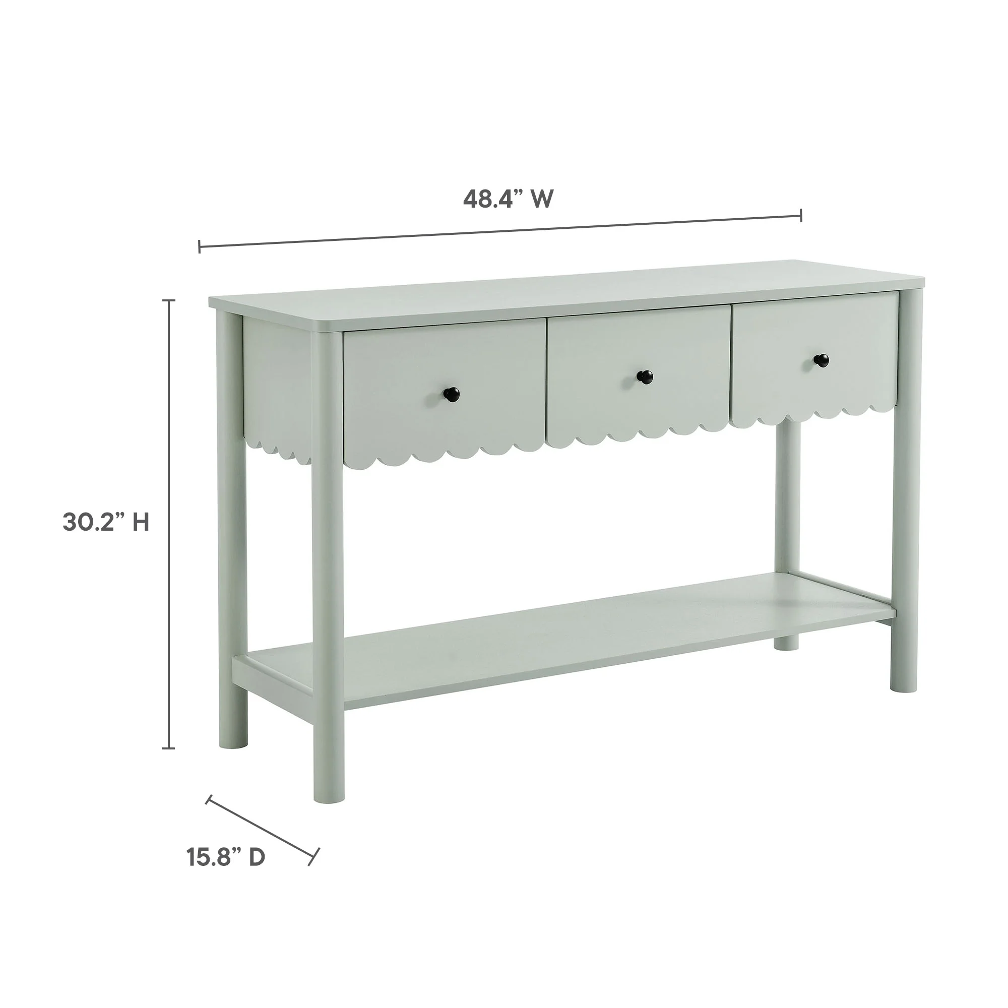 Emmeline 3-Drawer Scalloped Console Table by Modway - Image 16