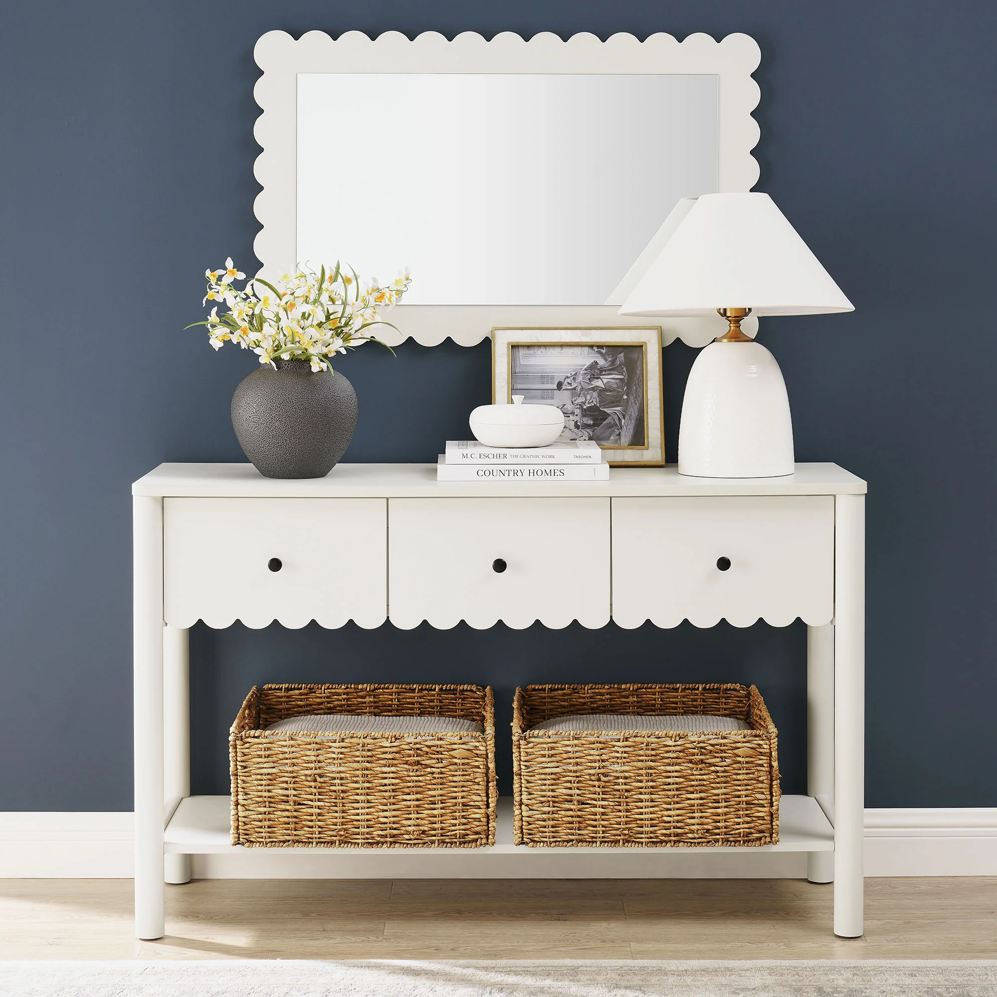 Emmeline 3-Drawer Scalloped Console Table by Modway - Image 22