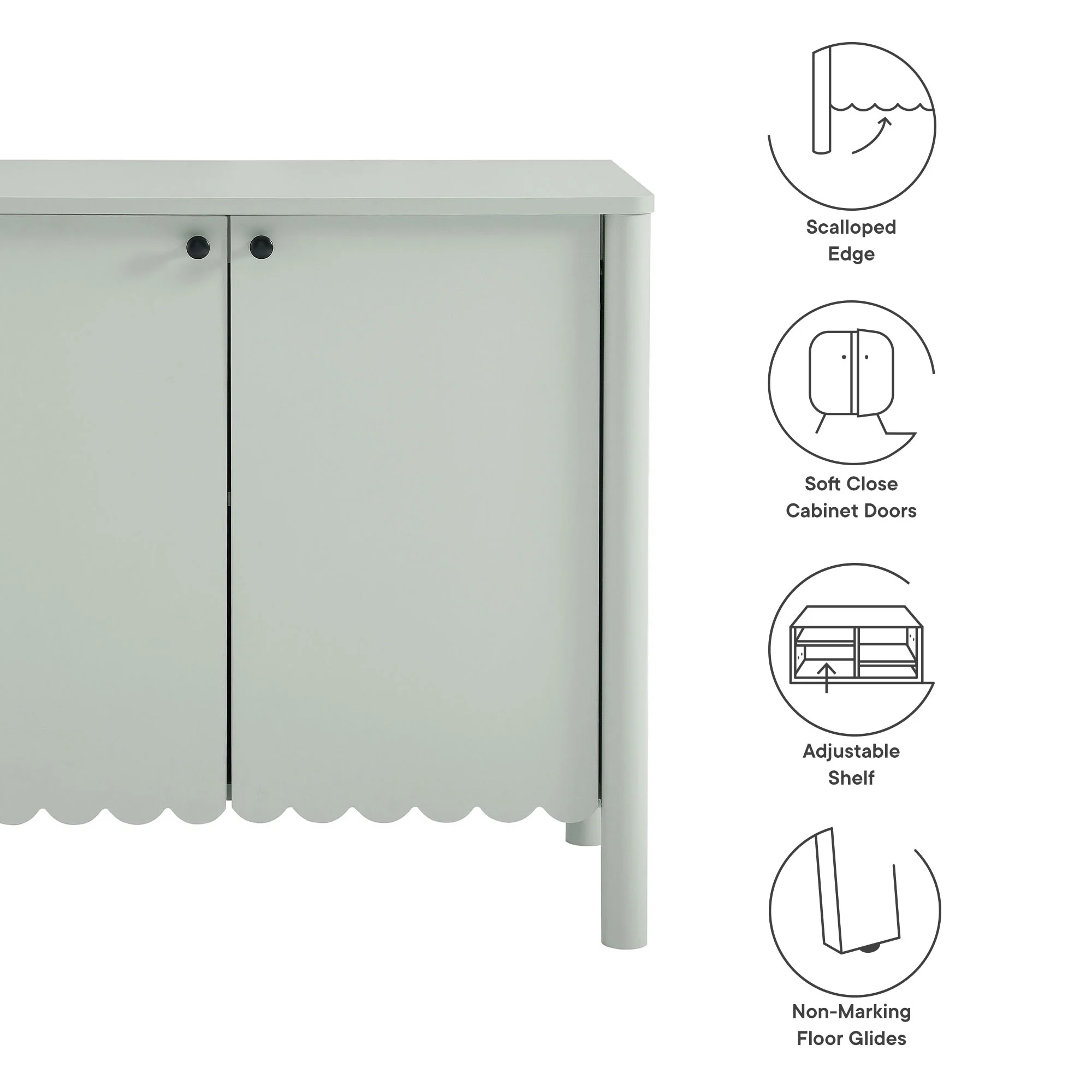 Emmeline 35" 2-Door Scalloped Sideboard Cabinet by Modway - Image 17