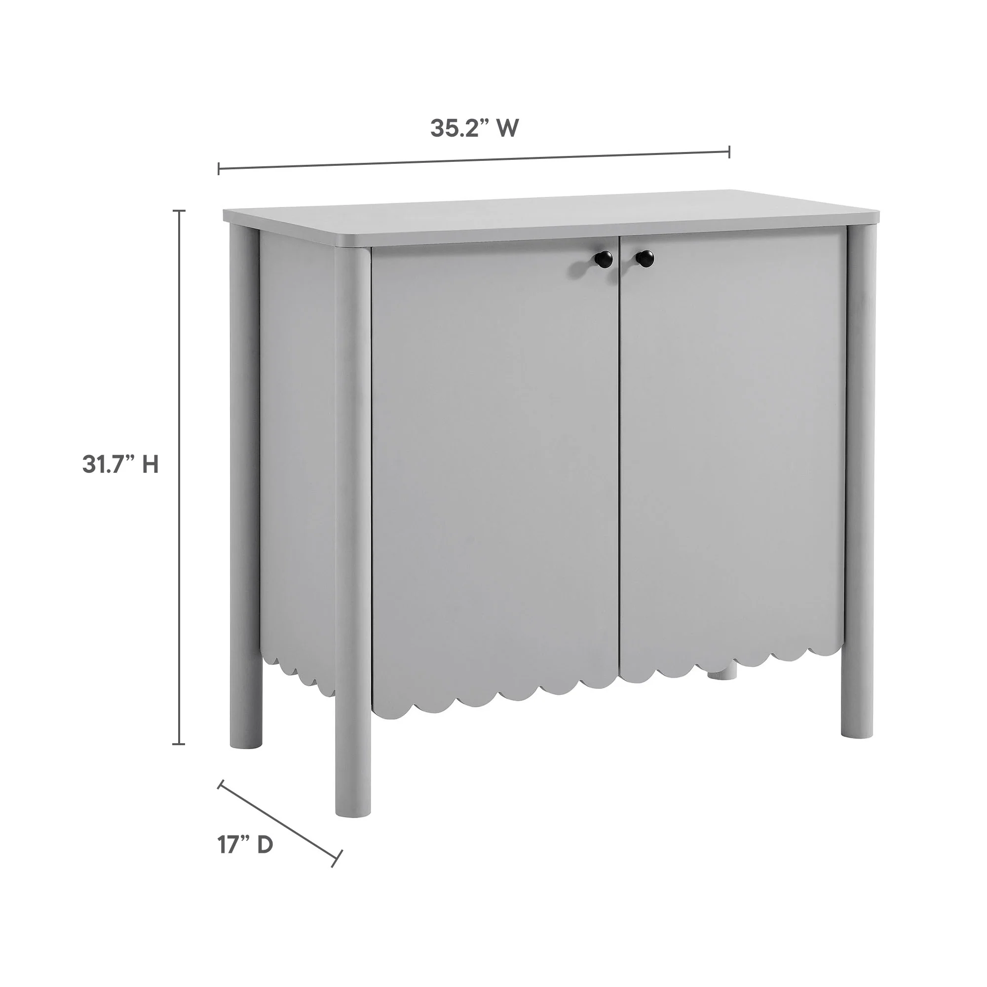 Emmeline 35" 2-Door Scalloped Sideboard Cabinet by Modway - Image 9