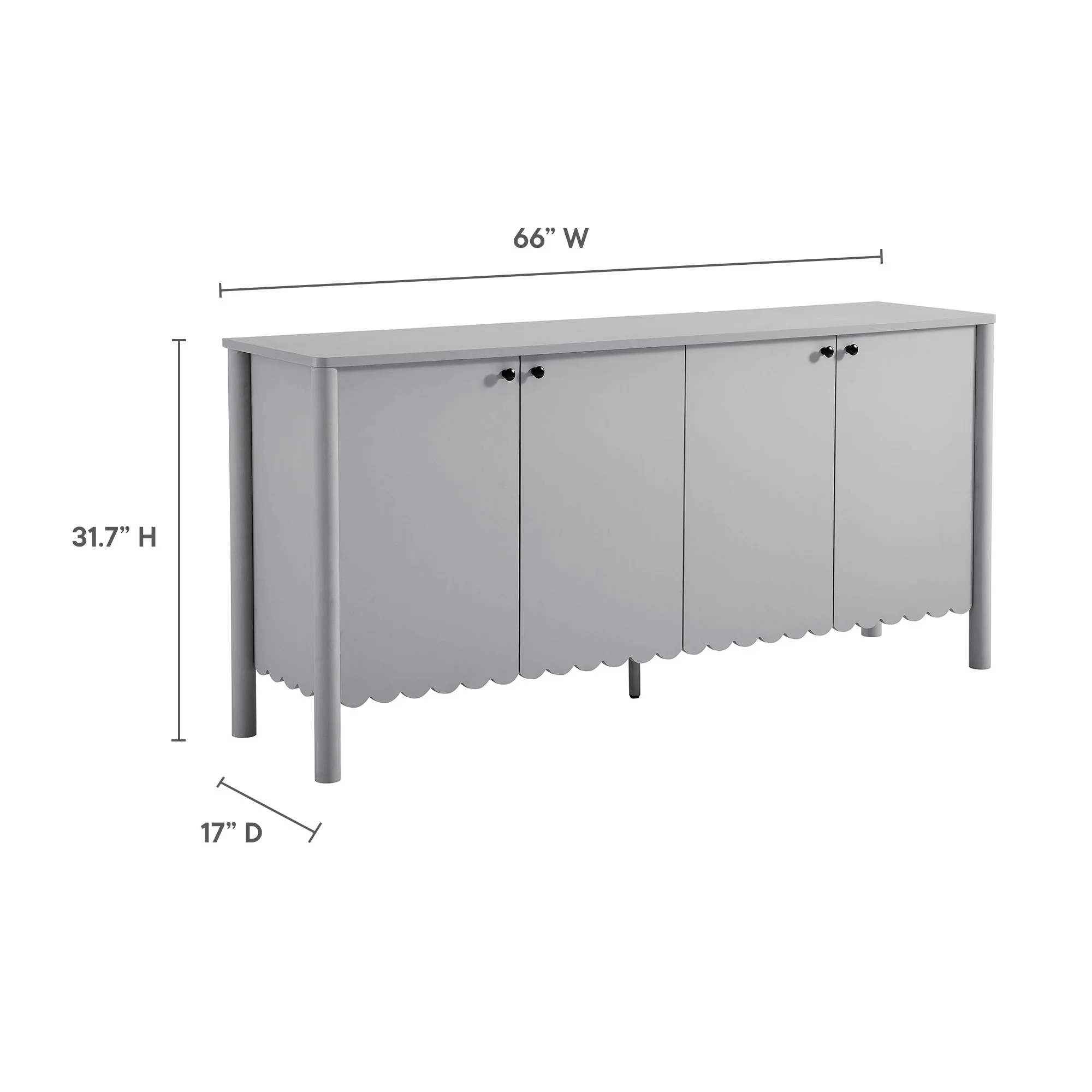Emmeline 66" 4-Door Scalloped Sideboard Cabinet by Modway - Image 10