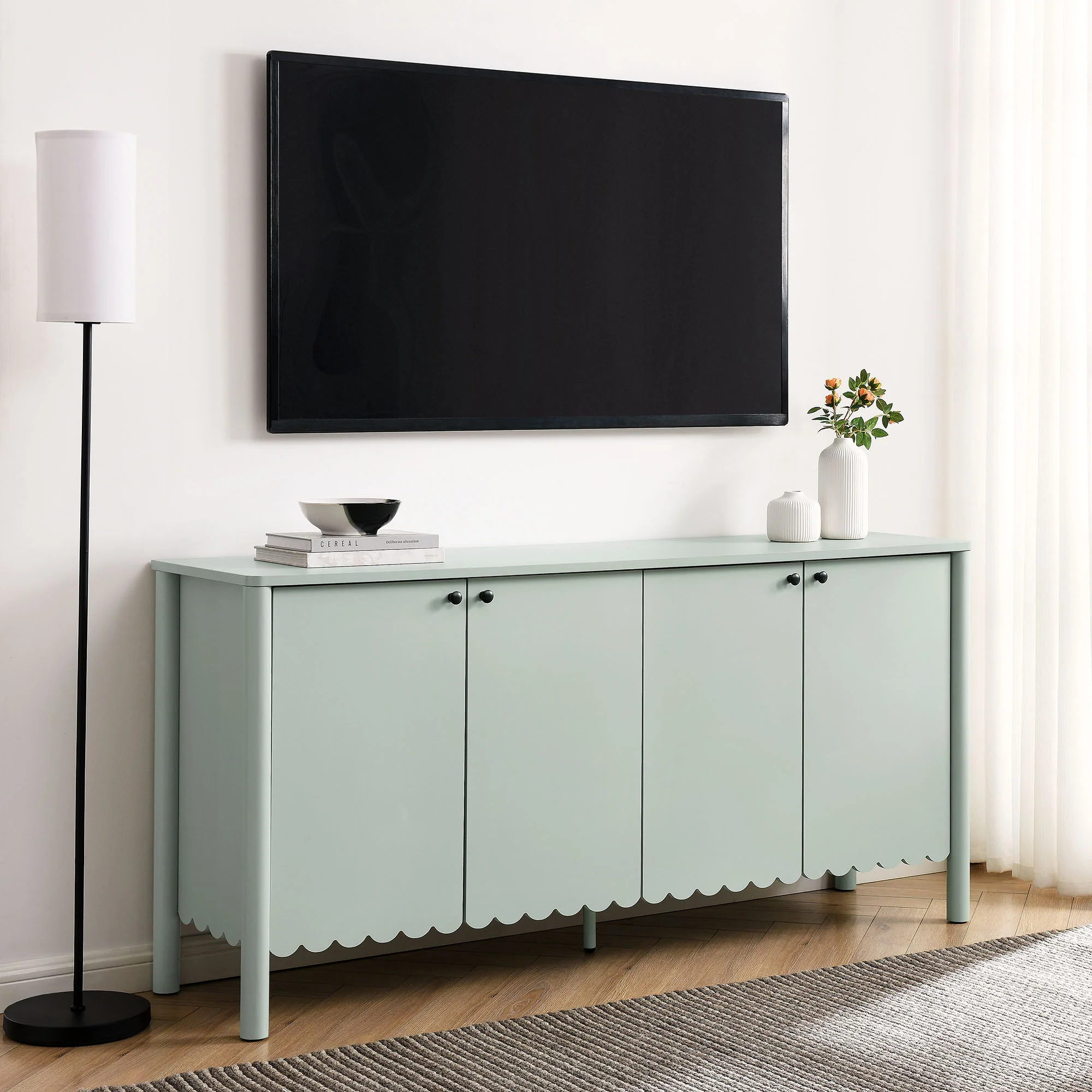 Emmeline 66" 4-Door Scalloped Sideboard Cabinet by Modway - Image 18