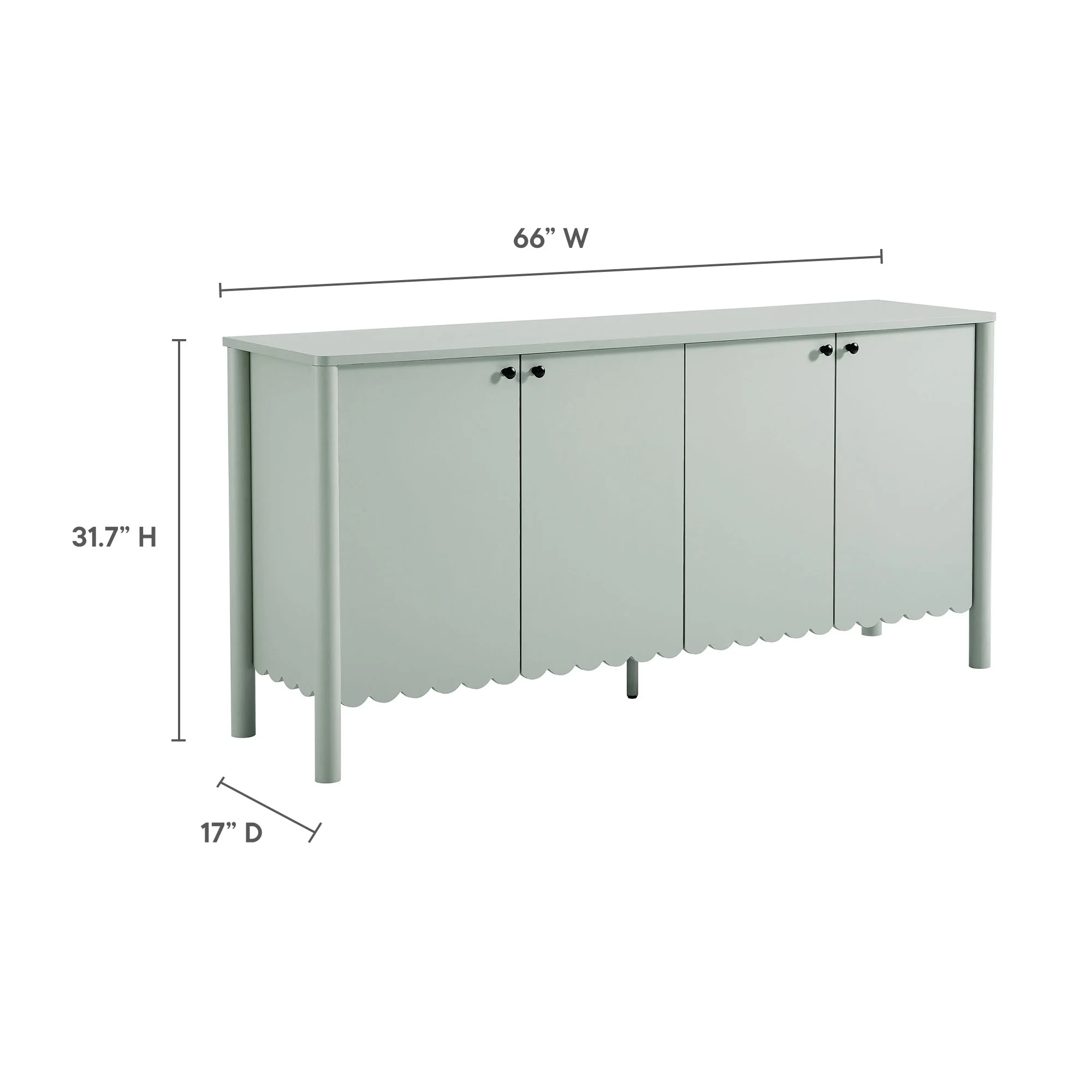 Emmeline 66" 4-Door Scalloped Sideboard Cabinet by Modway - Image 20