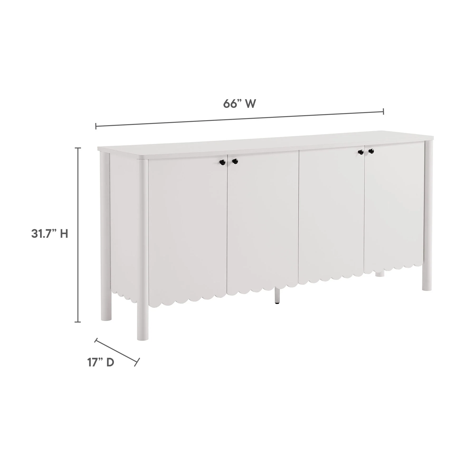 Emmeline 66" 4-Door Scalloped Sideboard Cabinet by Modway - Image 30
