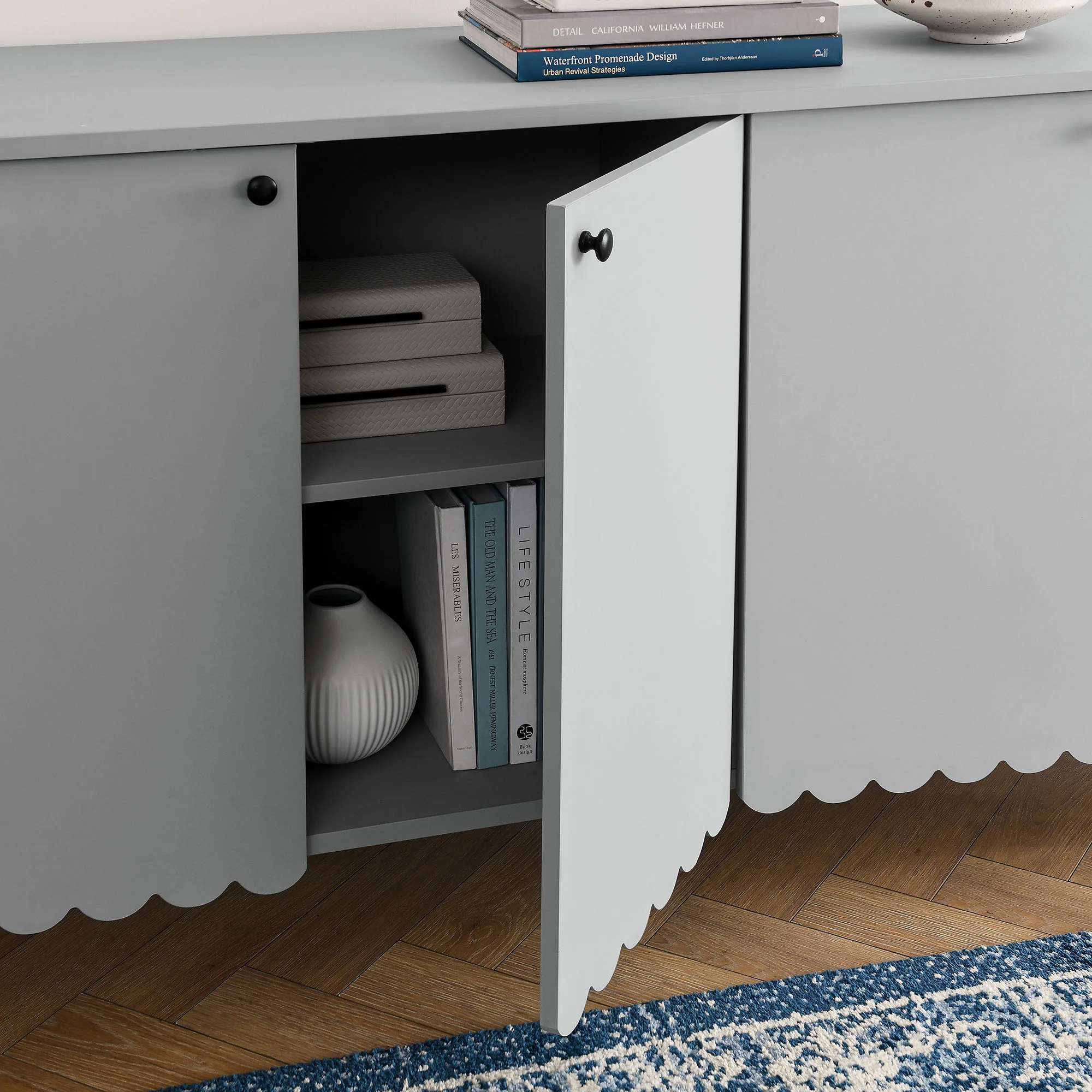Emmeline 66" 4-Door Scalloped Sideboard Cabinet by Modway - Image 7