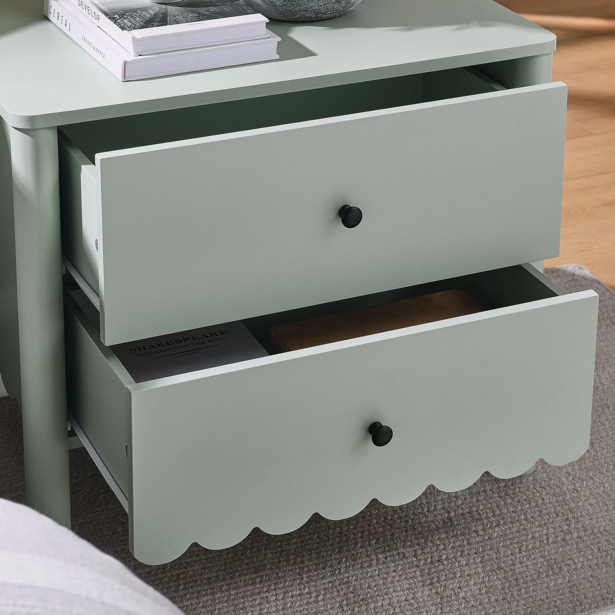 Emmeline Scalloped 2-Drawer Nightstand by Modway - Image 14