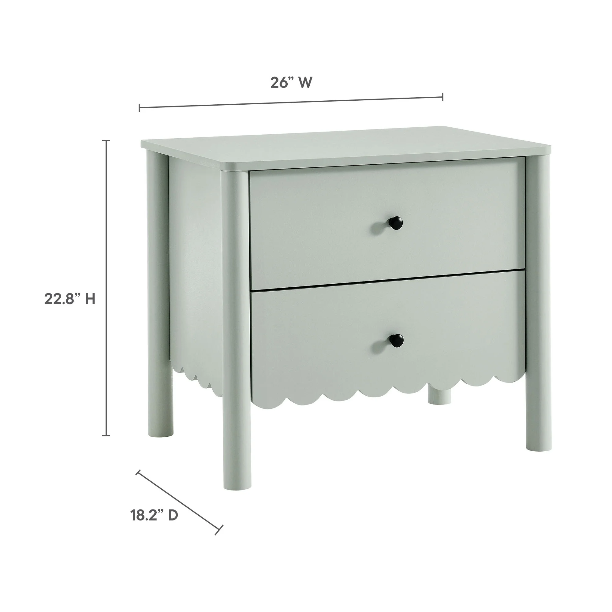 Emmeline Scalloped 2-Drawer Nightstand by Modway - Image 18