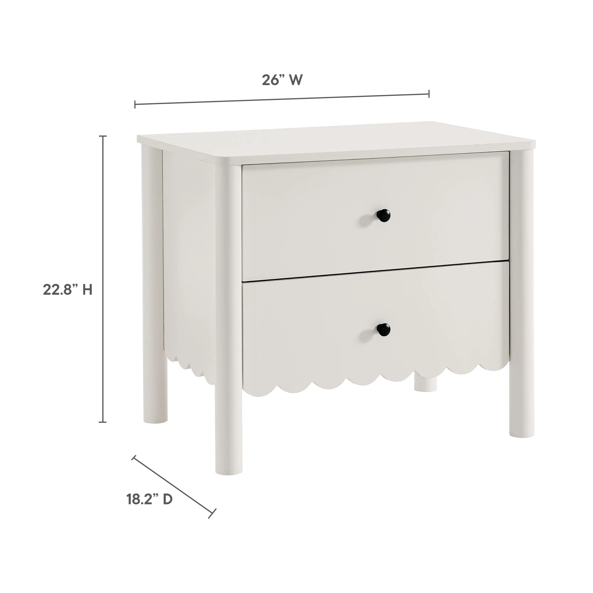 Emmeline Scalloped 2-Drawer Nightstand by Modway - Image 27