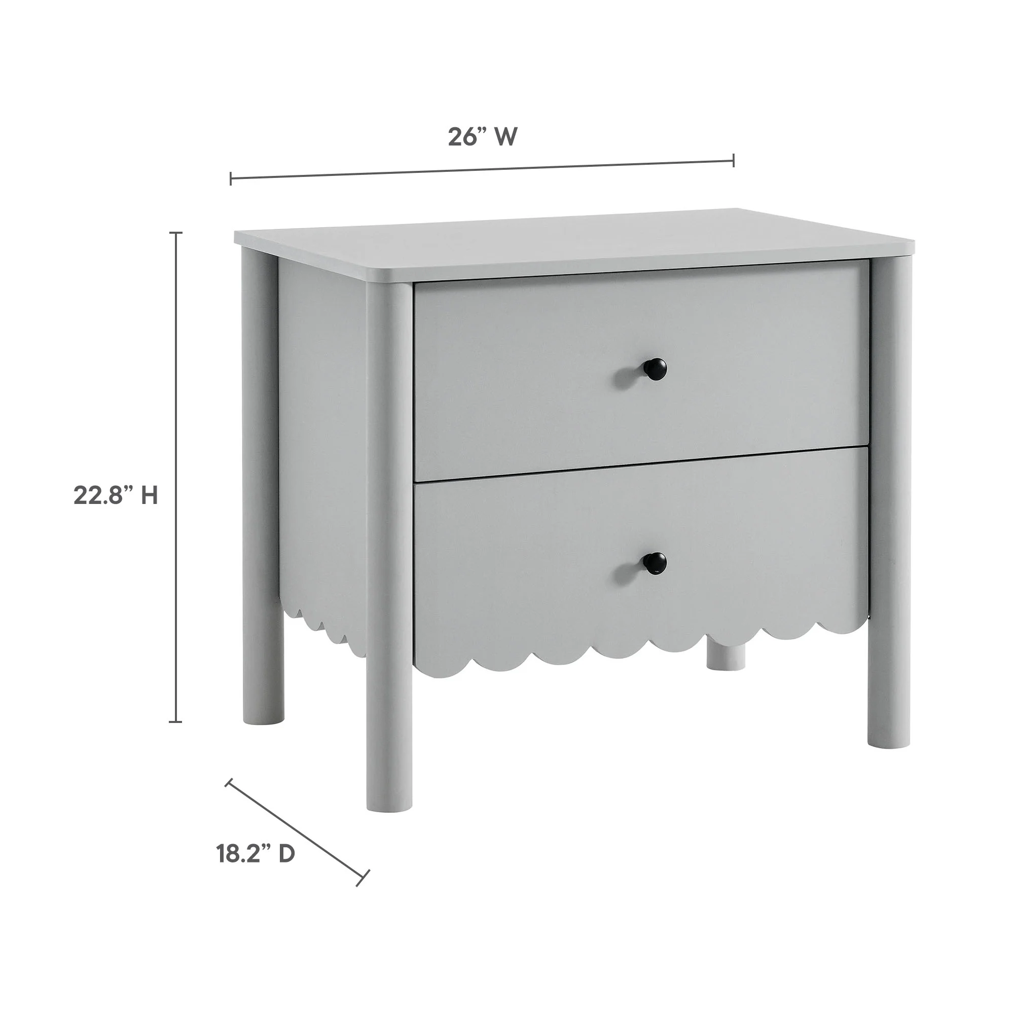 Emmeline Scalloped 2-Drawer Nightstand by Modway - Image 9