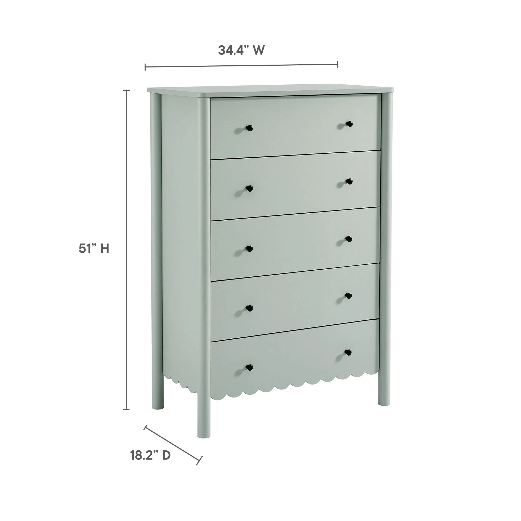 Emmeline Scalloped 5-Drawer Chest by Modway - Image 16