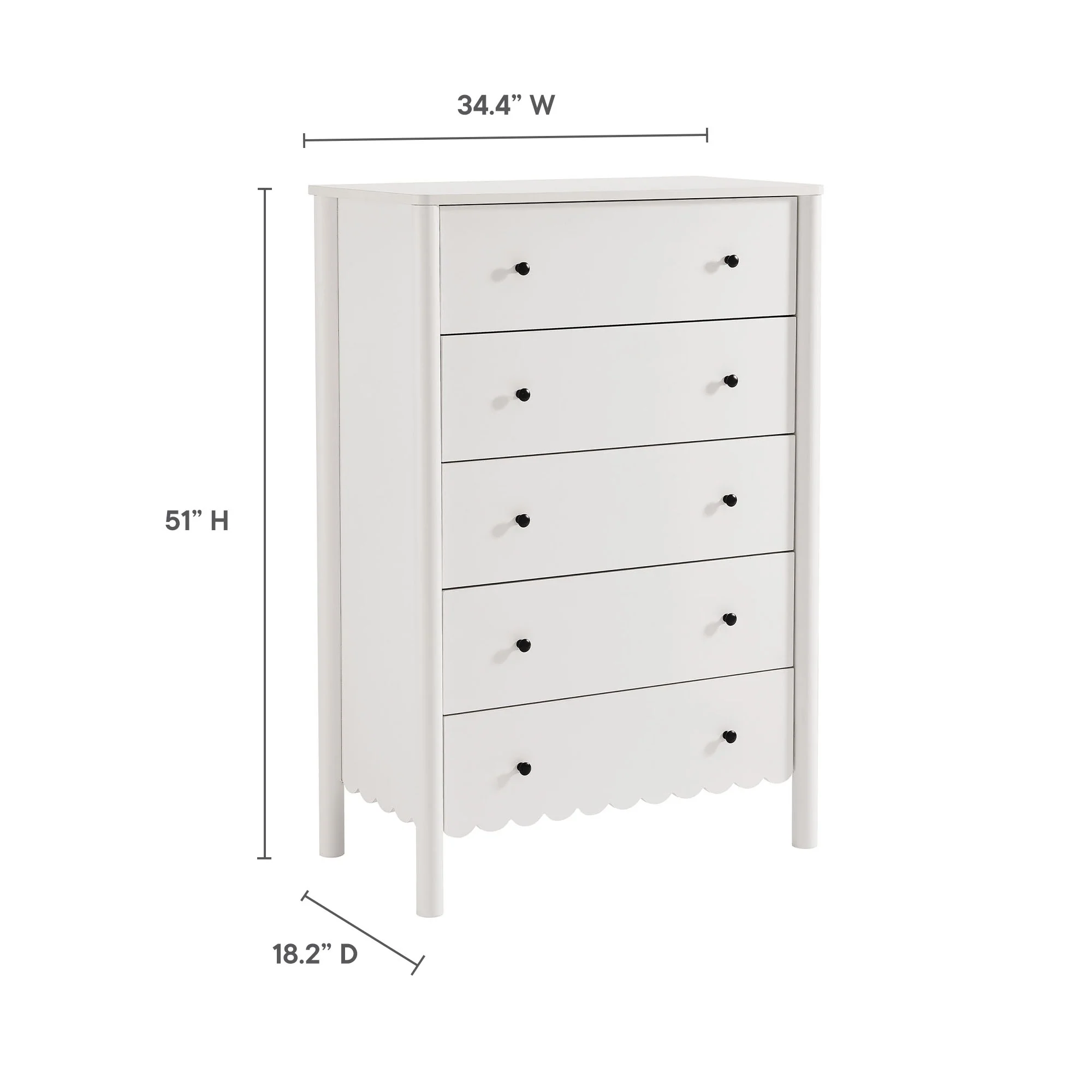 Emmeline Scalloped 5-Drawer Chest by Modway - Image 24