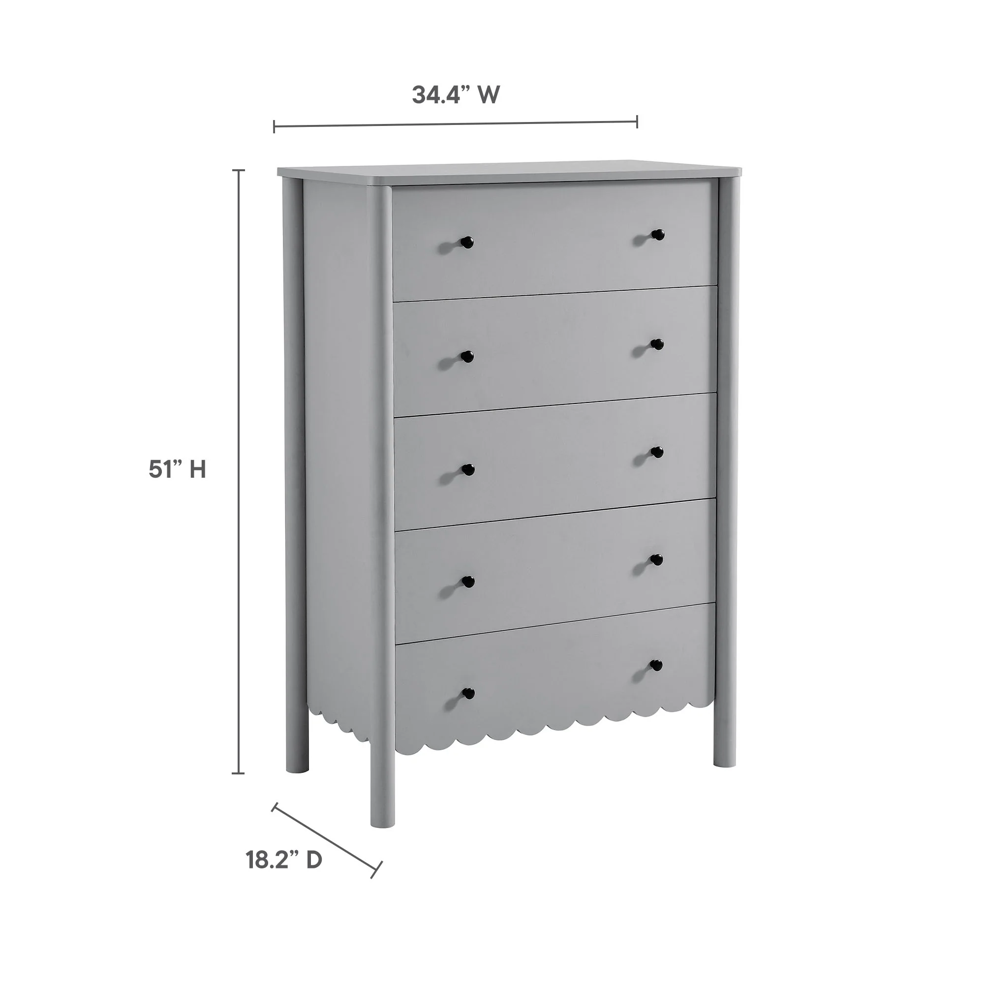 Emmeline Scalloped 5-Drawer Chest by Modway - Image 8