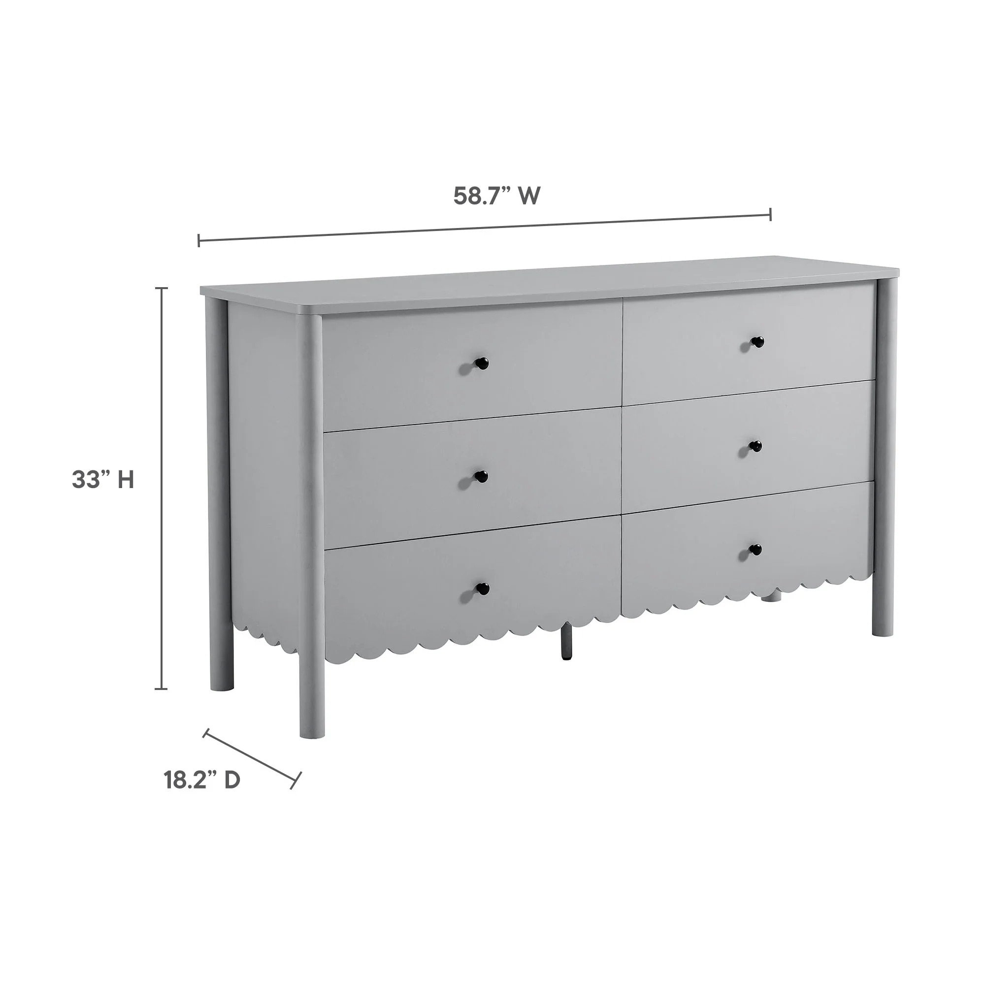 Emmeline Scalloped 6-Drawer Dresser by Modway - Image 10