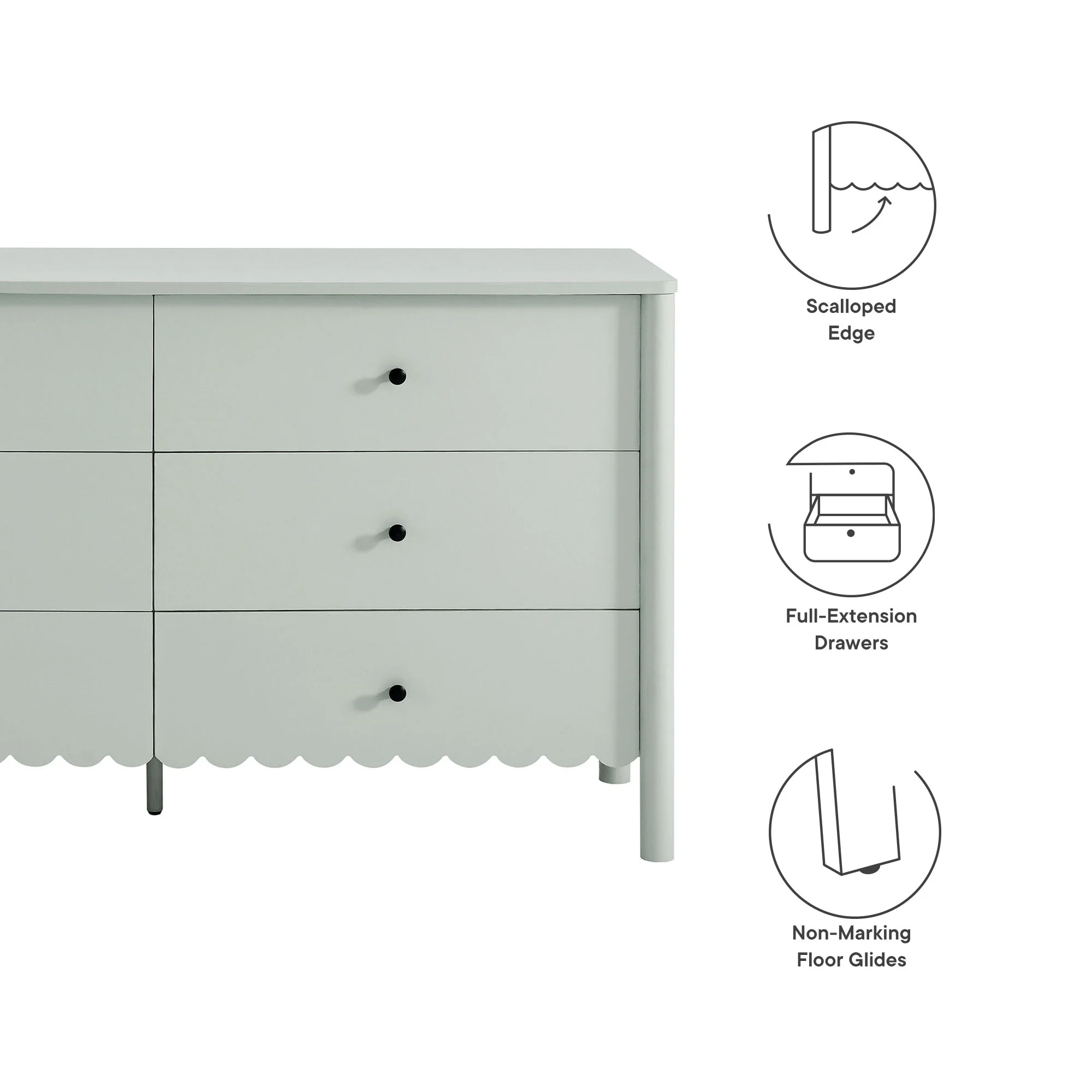 Emmeline Scalloped 6-Drawer Dresser by Modway - Image 19