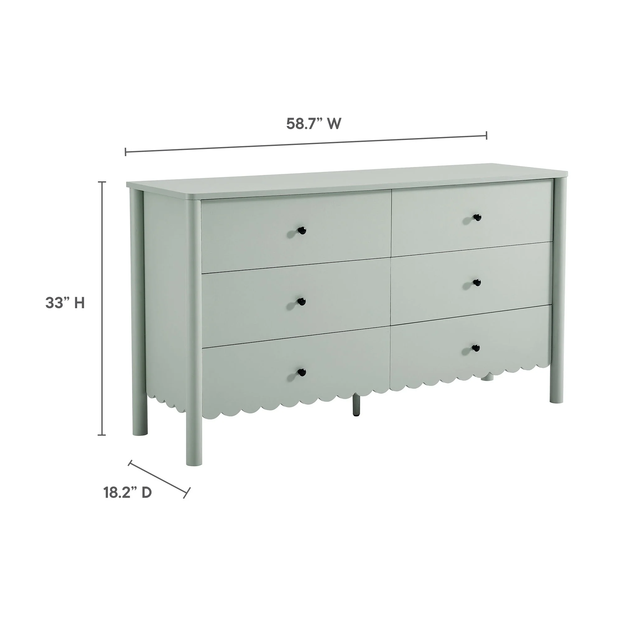 Emmeline Scalloped 6-Drawer Dresser by Modway - Image 20