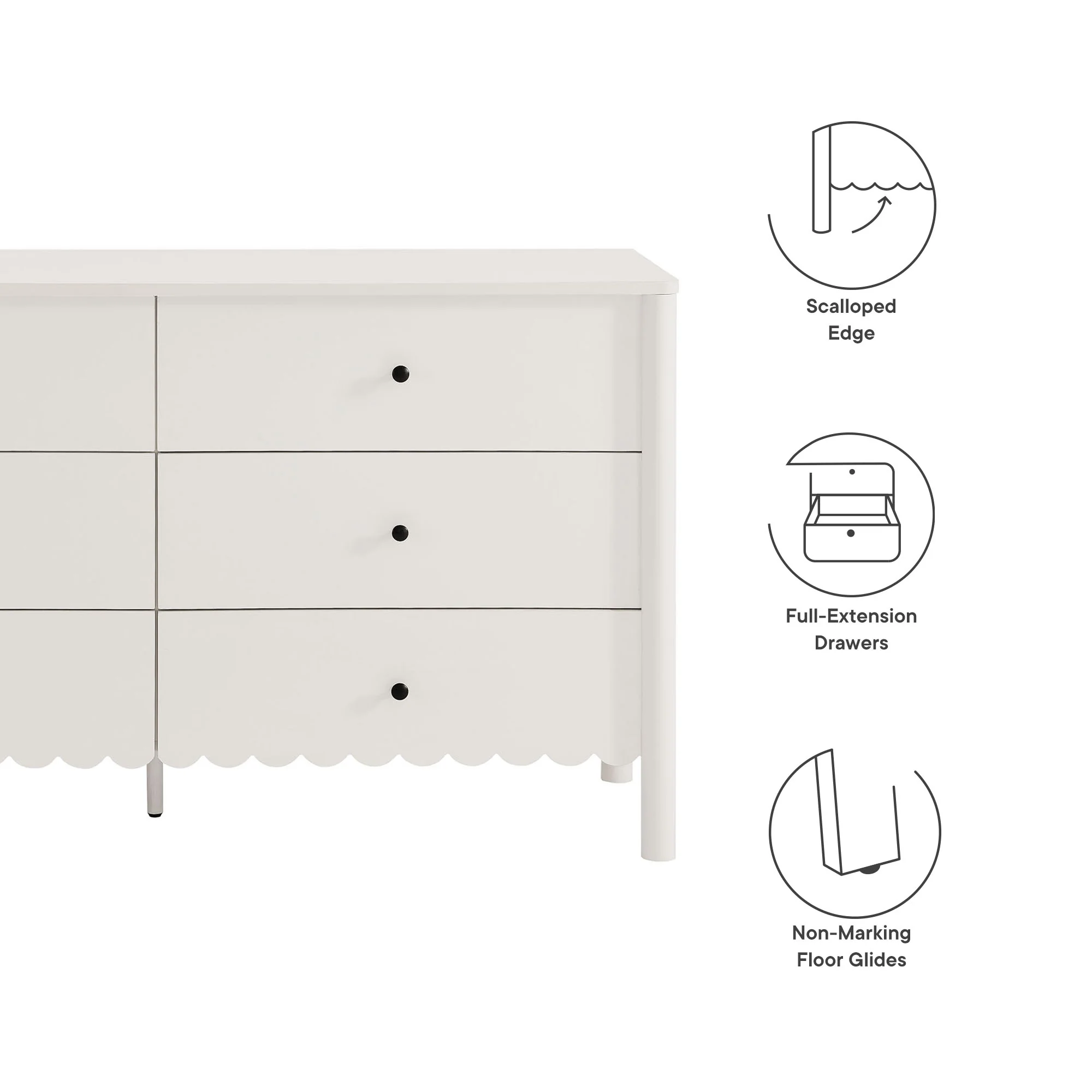 Emmeline Scalloped 6-Drawer Dresser by Modway - Image 29