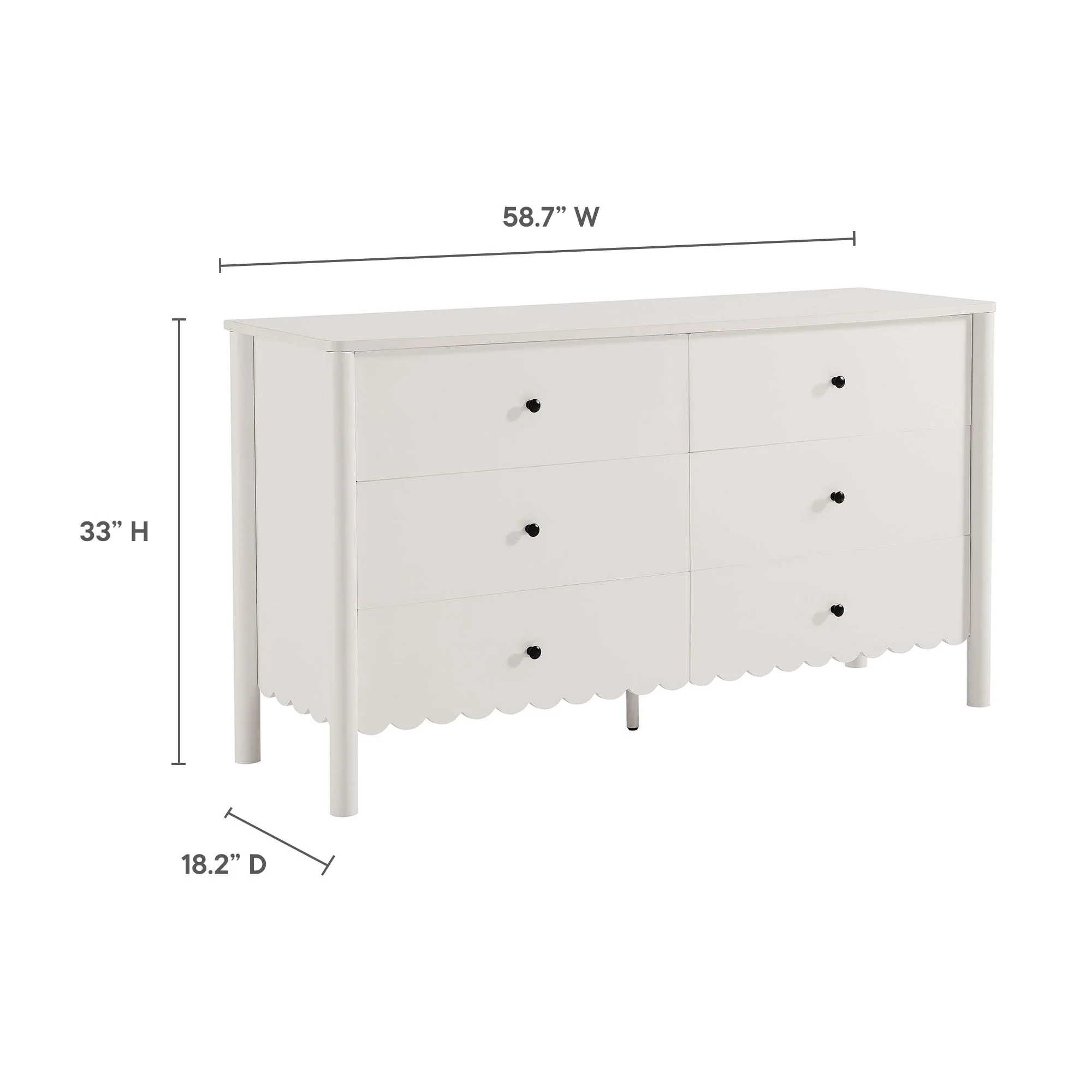 Emmeline Scalloped 6-Drawer Dresser by Modway - Image 30