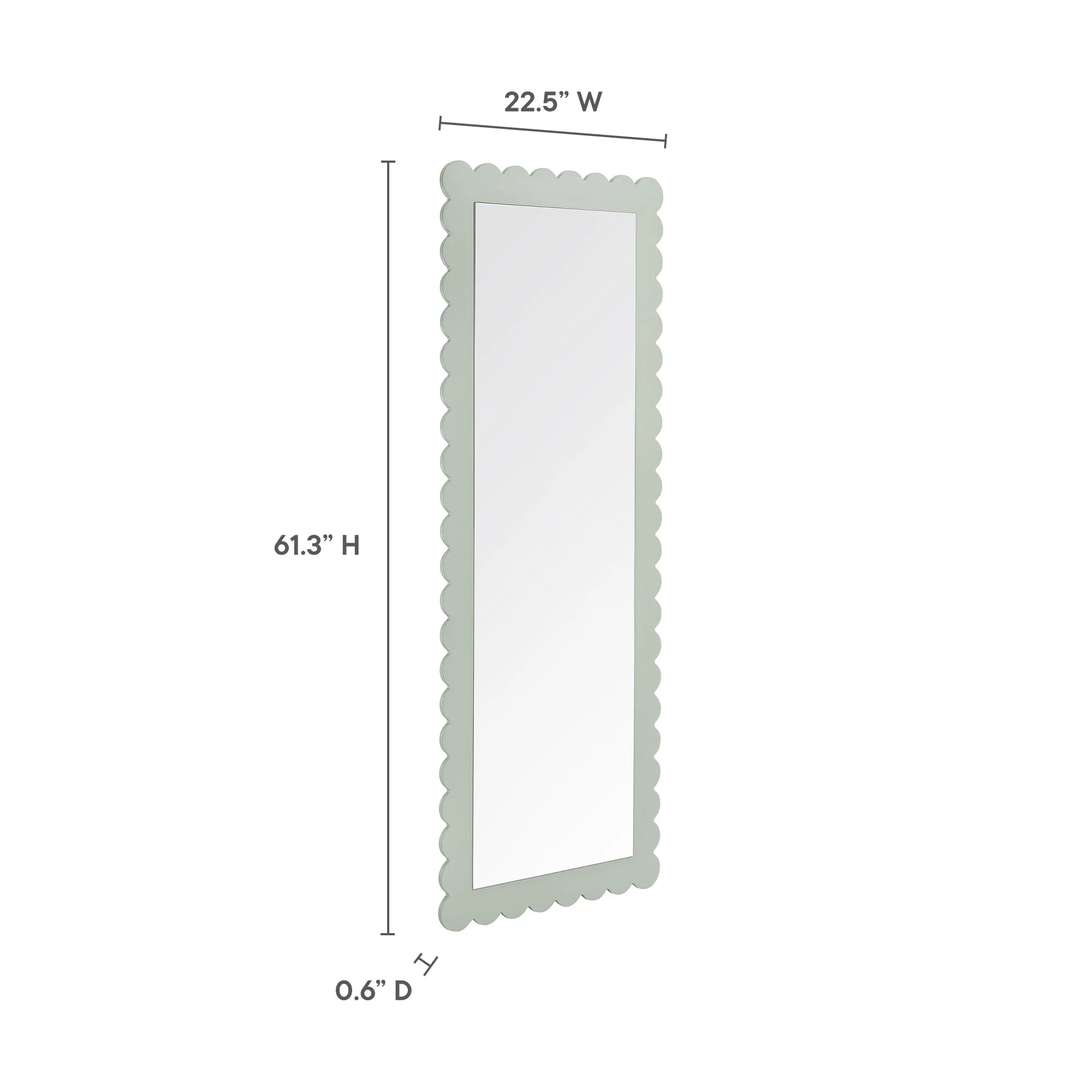 Emmeline Scalloped Rectangle Floor Mirror by Modway - Image 16