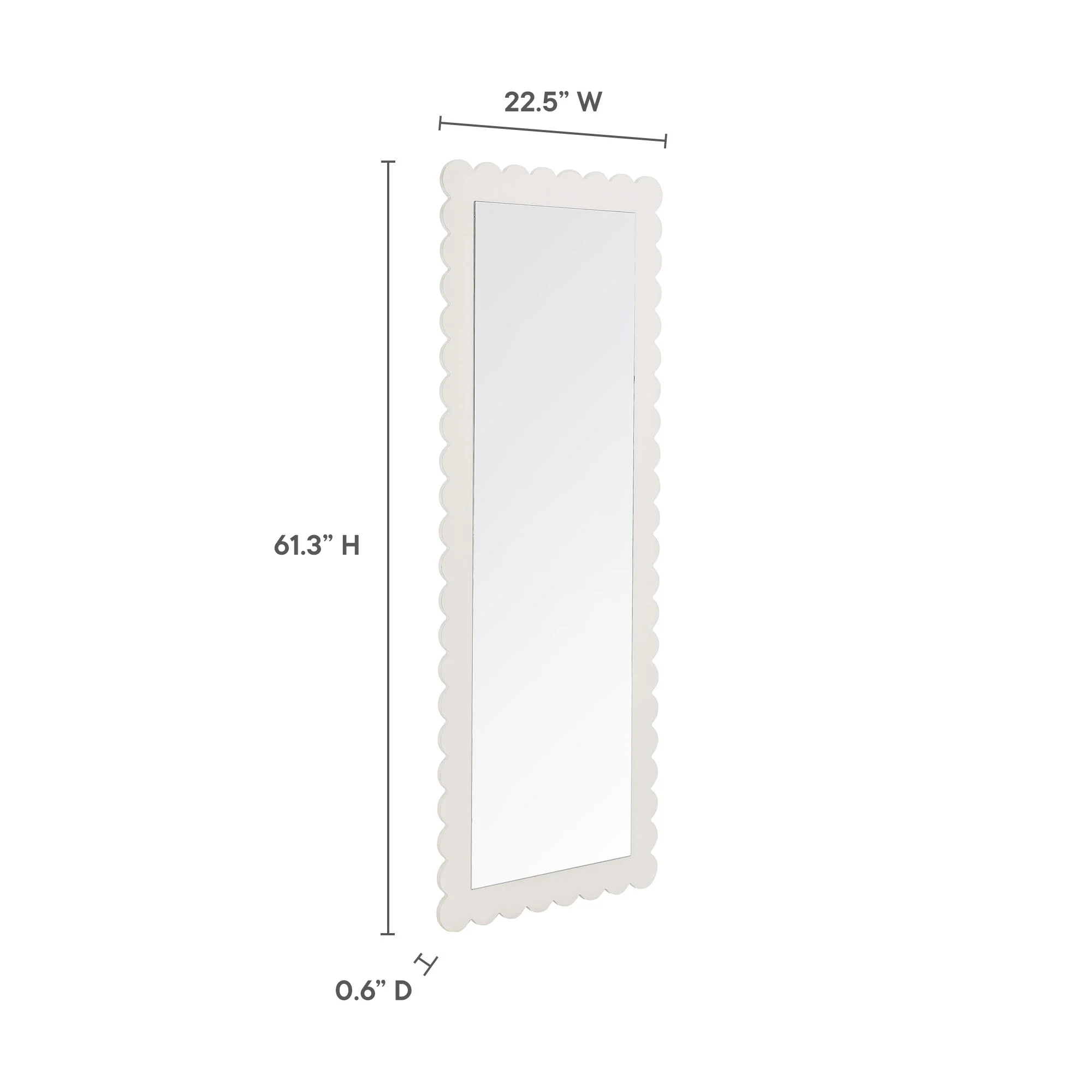 Emmeline Scalloped Rectangle Floor Mirror by Modway - Image 24
