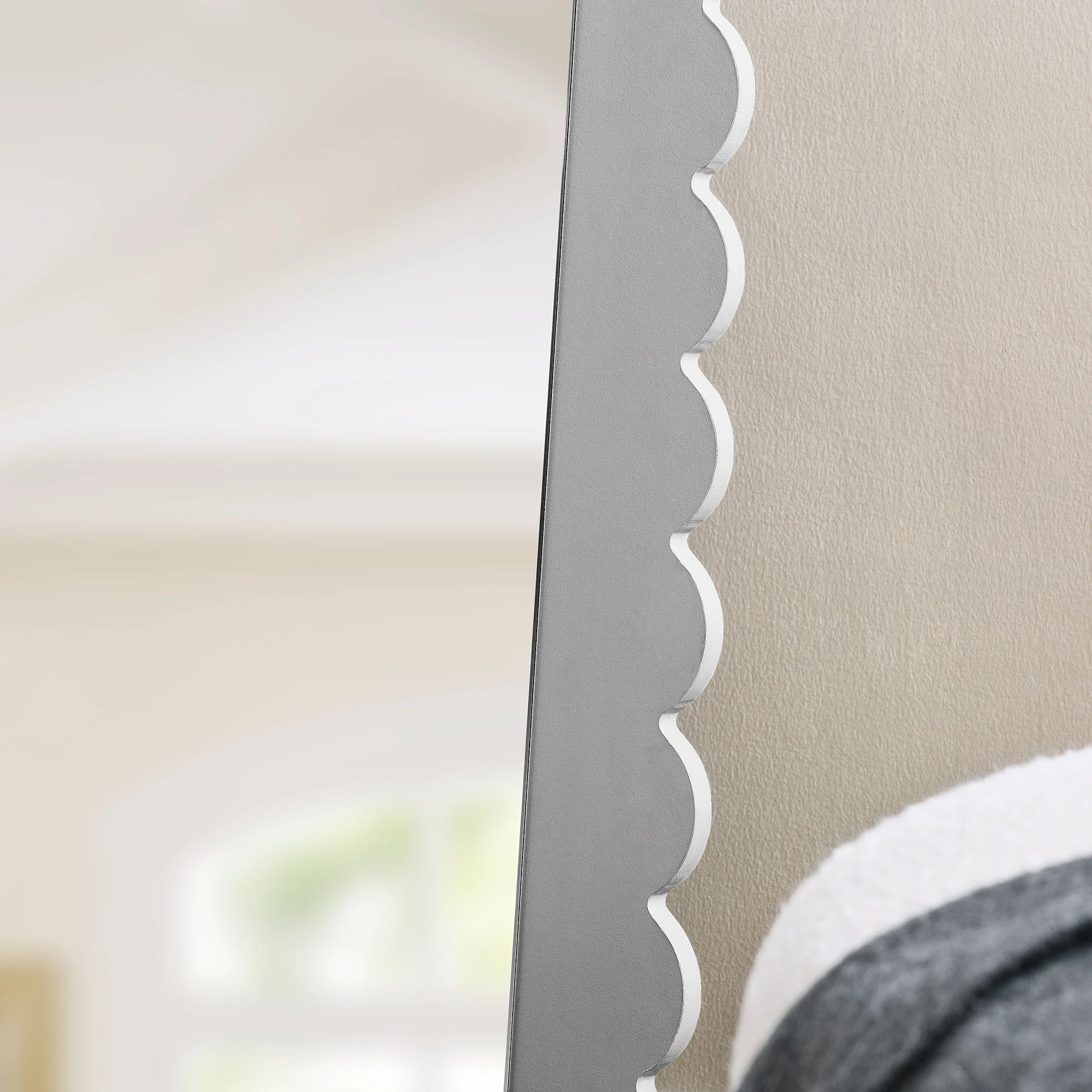 Emmeline Scalloped Rectangle Floor Mirror by Modway - Image 6