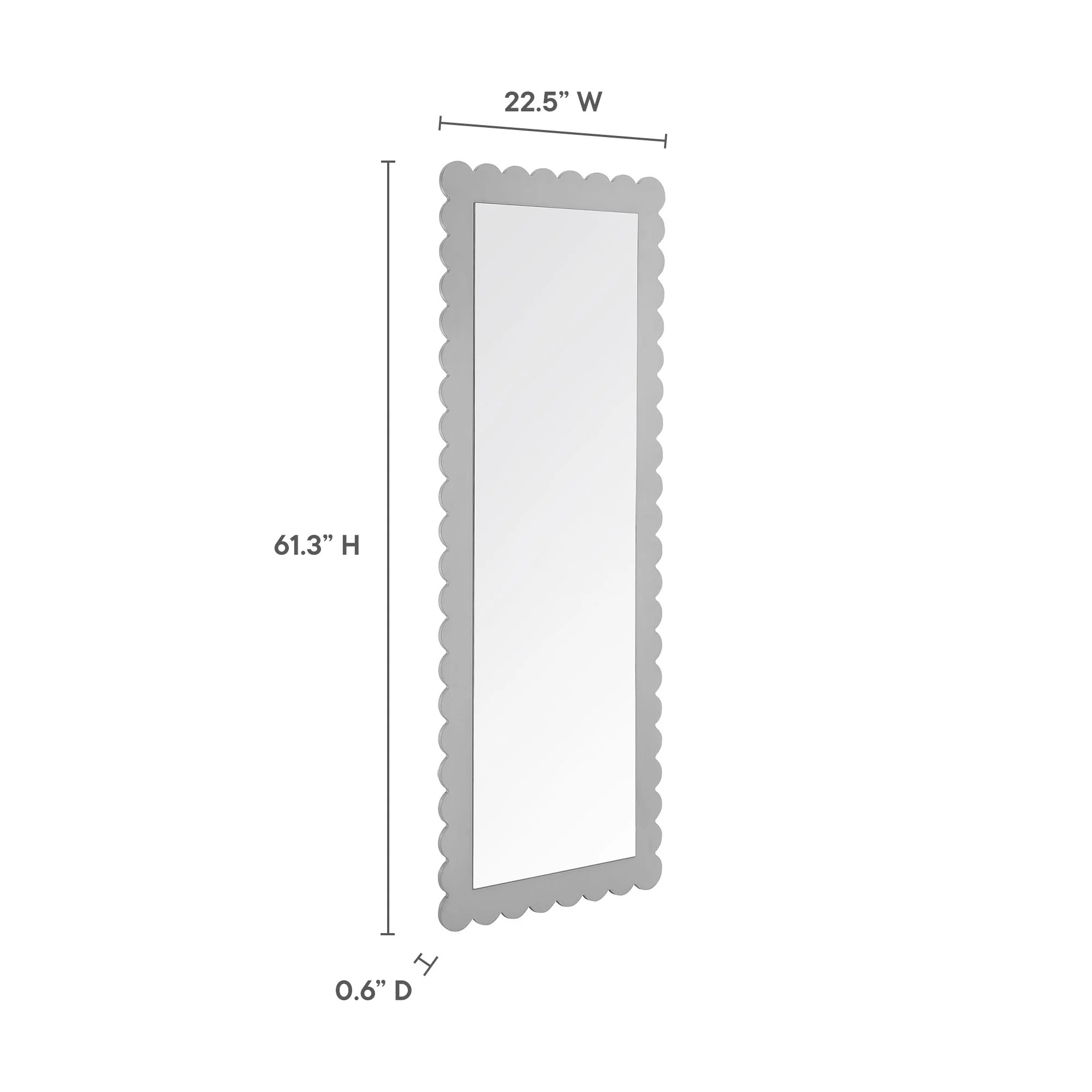 Emmeline Scalloped Rectangle Floor Mirror by Modway - Image 8