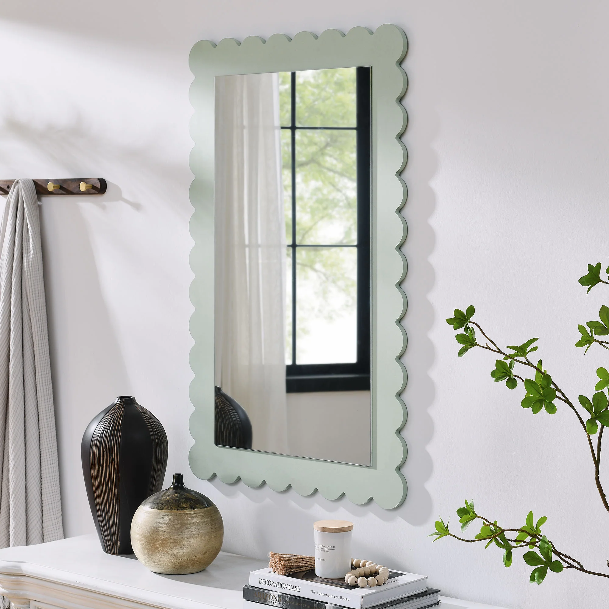 Emmeline Scalloped Rectangle Wall Mirror by Modway - Image 14