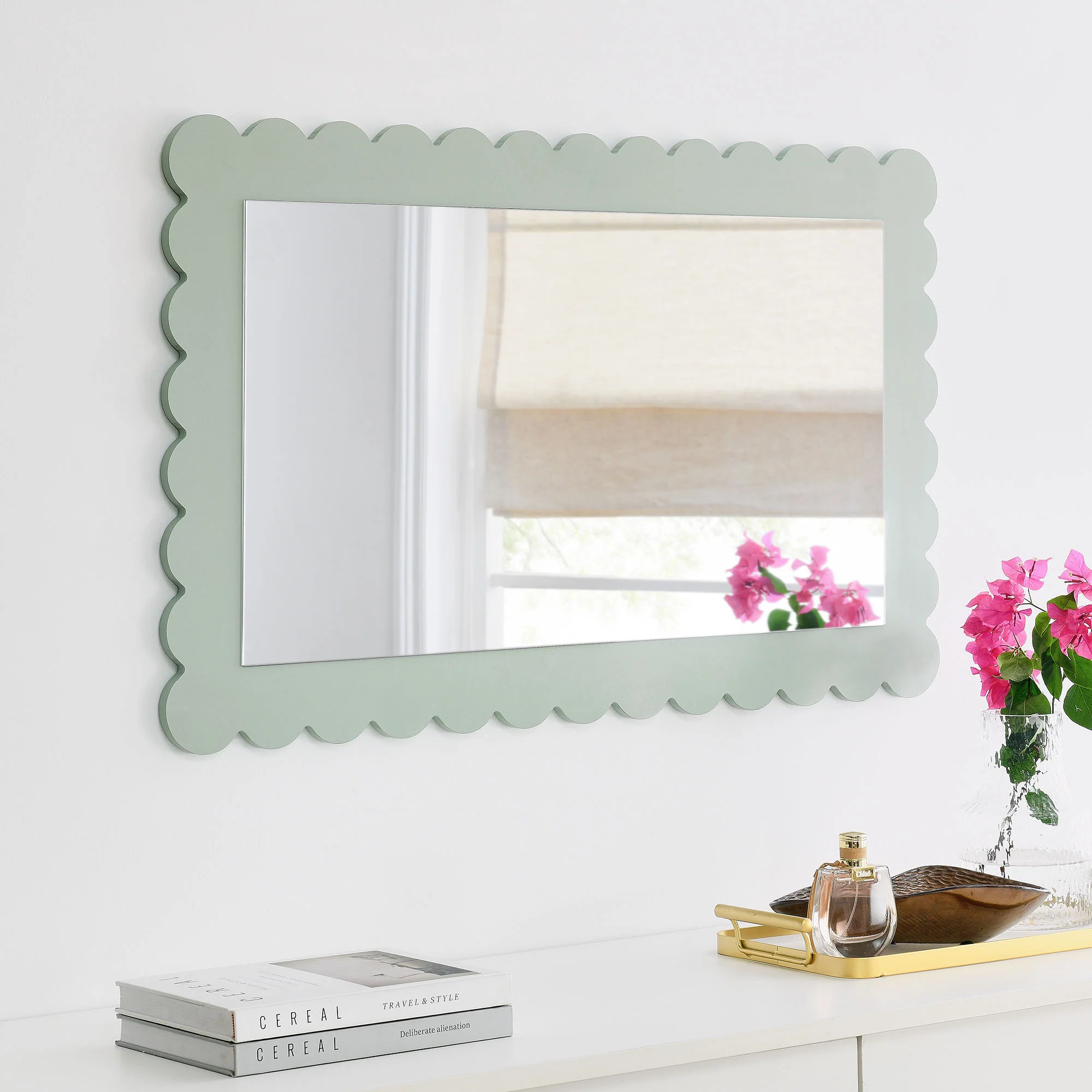 Emmeline Scalloped Rectangle Wall Mirror by Modway - Image 16