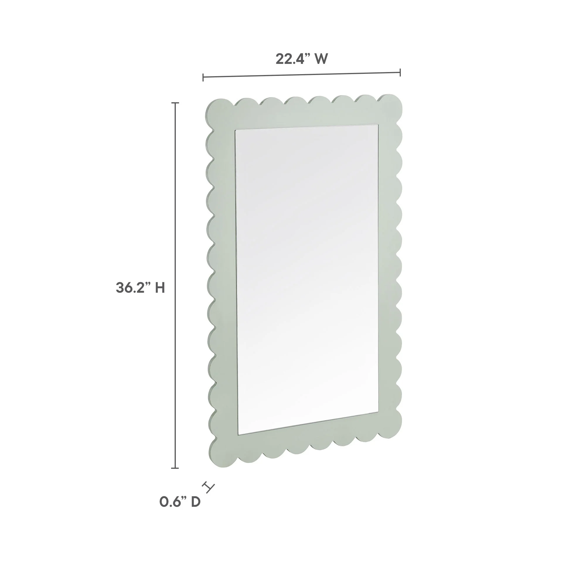 Emmeline Scalloped Rectangle Wall Mirror by Modway - Image 18