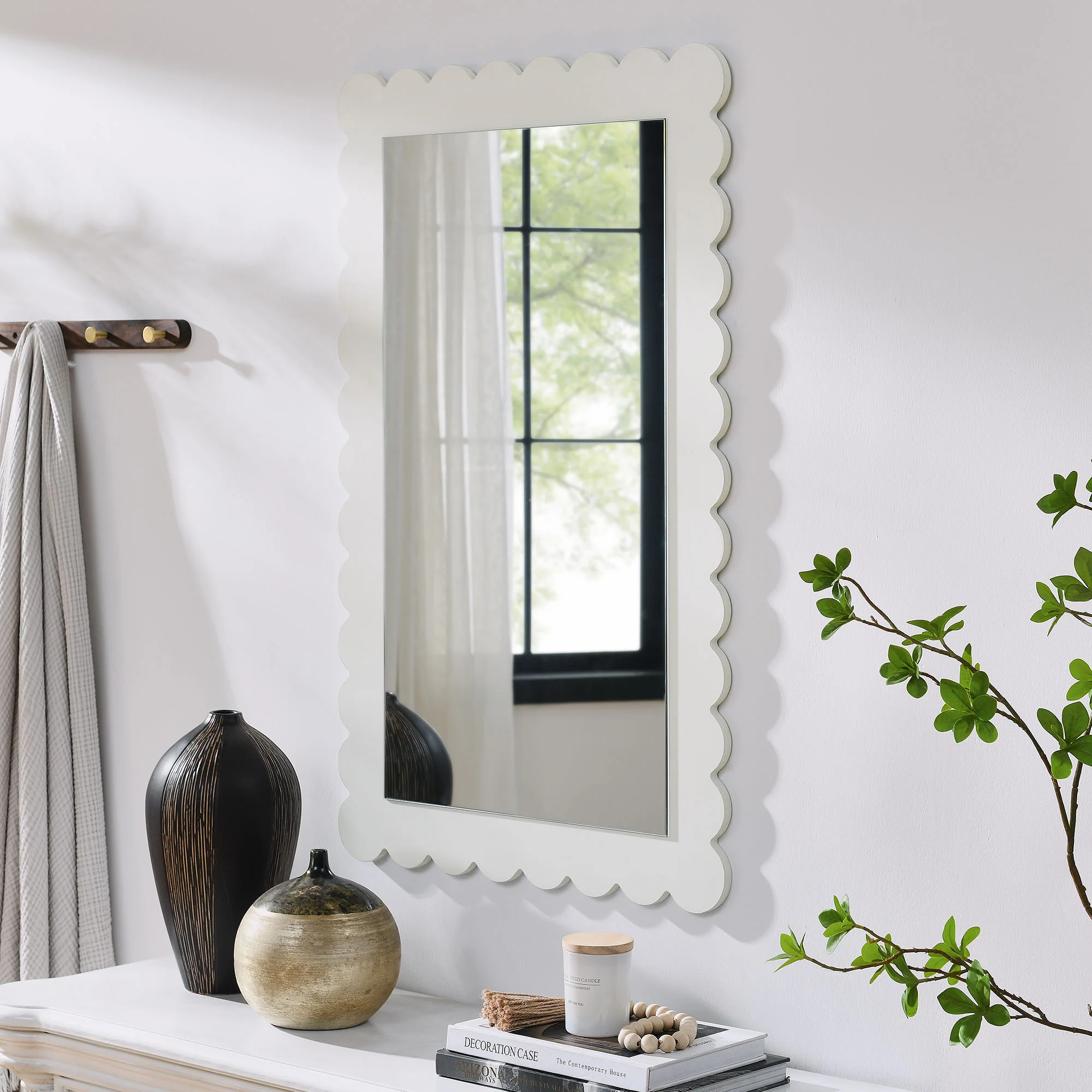 Emmeline Scalloped Rectangle Wall Mirror by Modway - Image 23