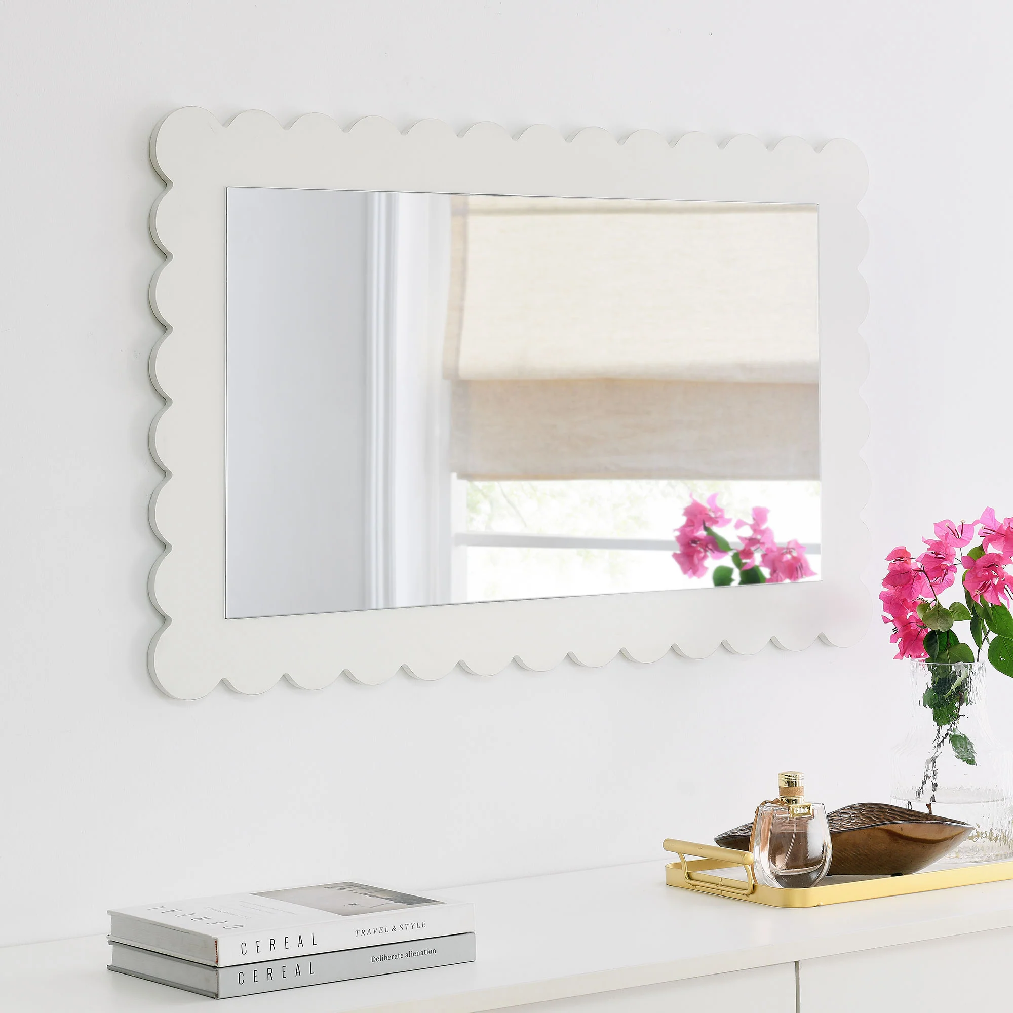 Emmeline Scalloped Rectangle Wall Mirror by Modway - Image 25
