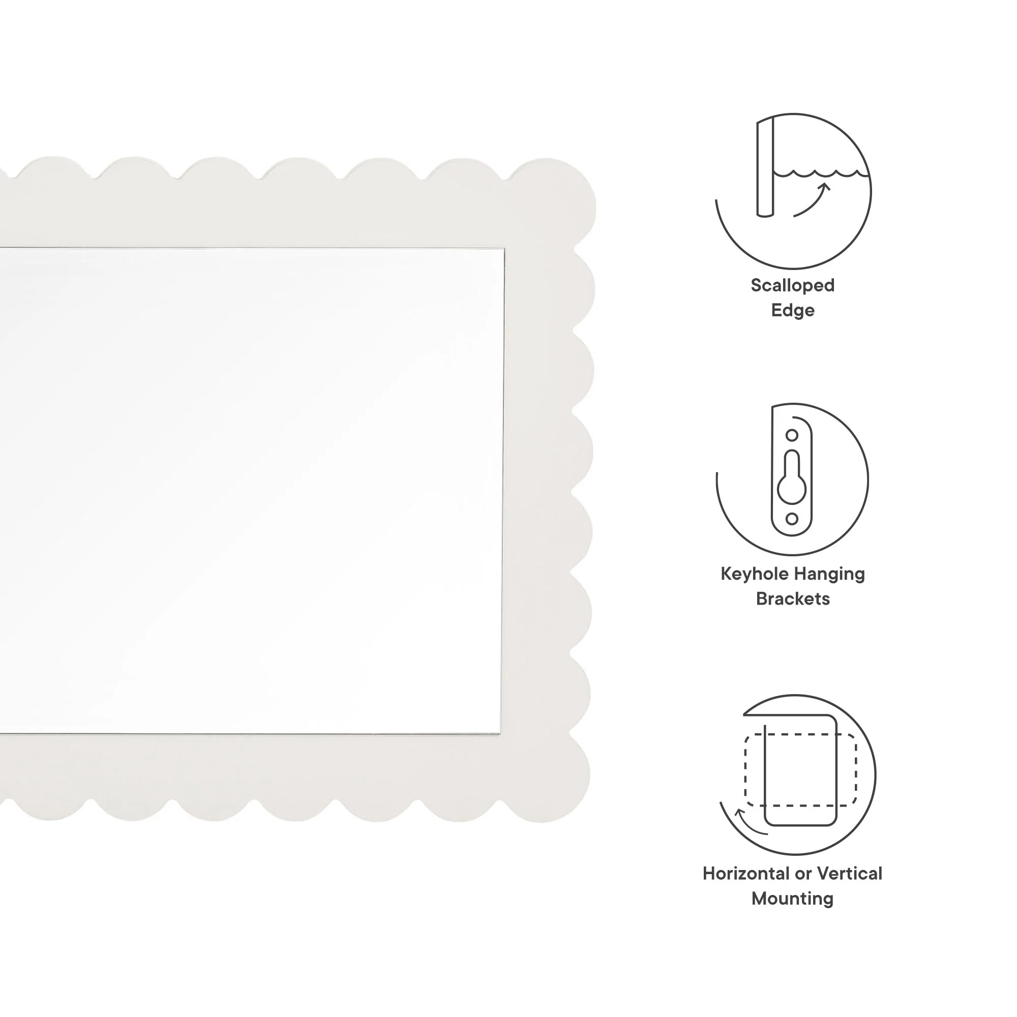 Emmeline Scalloped Rectangle Wall Mirror by Modway - Image 26