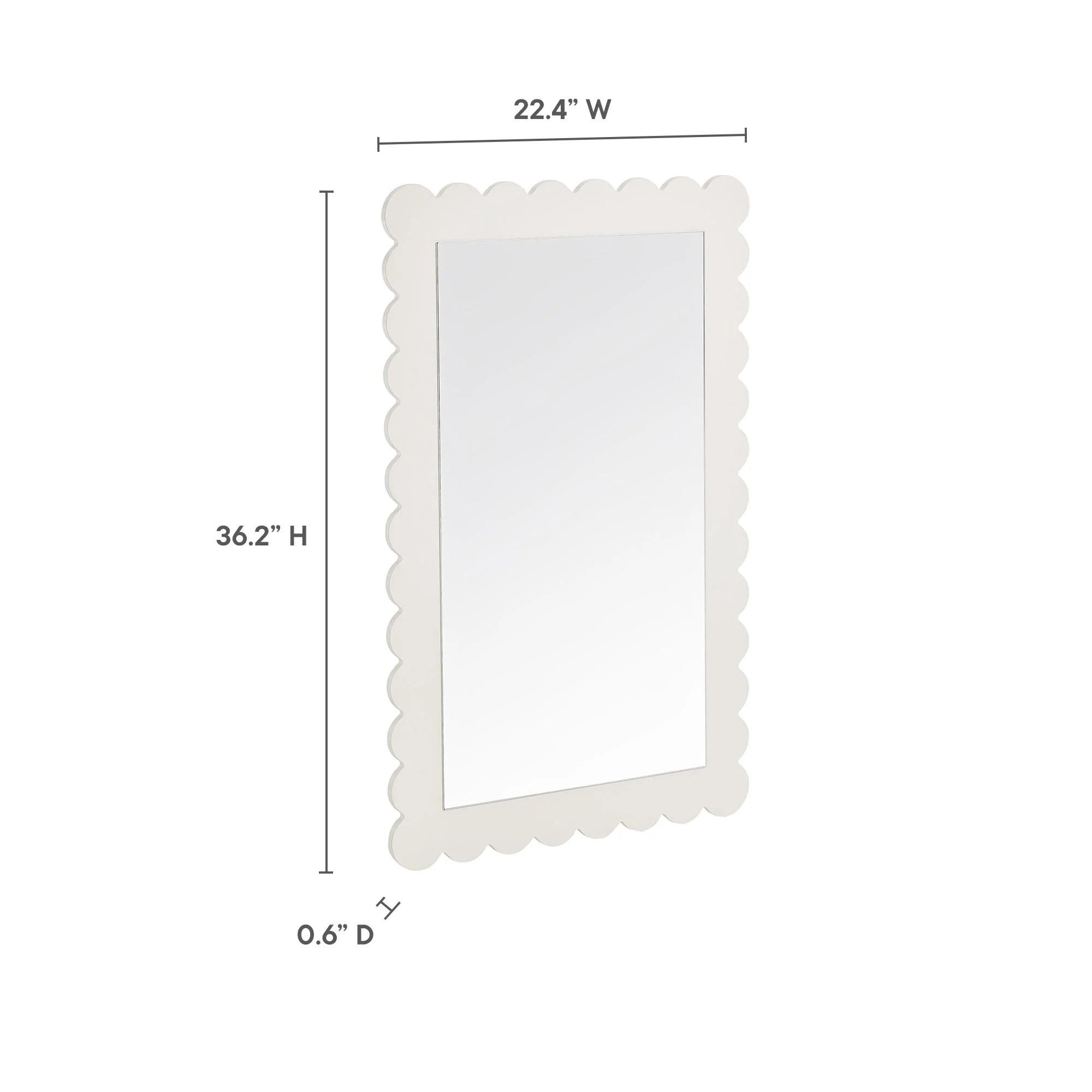 Emmeline Scalloped Rectangle Wall Mirror by Modway - Image 27