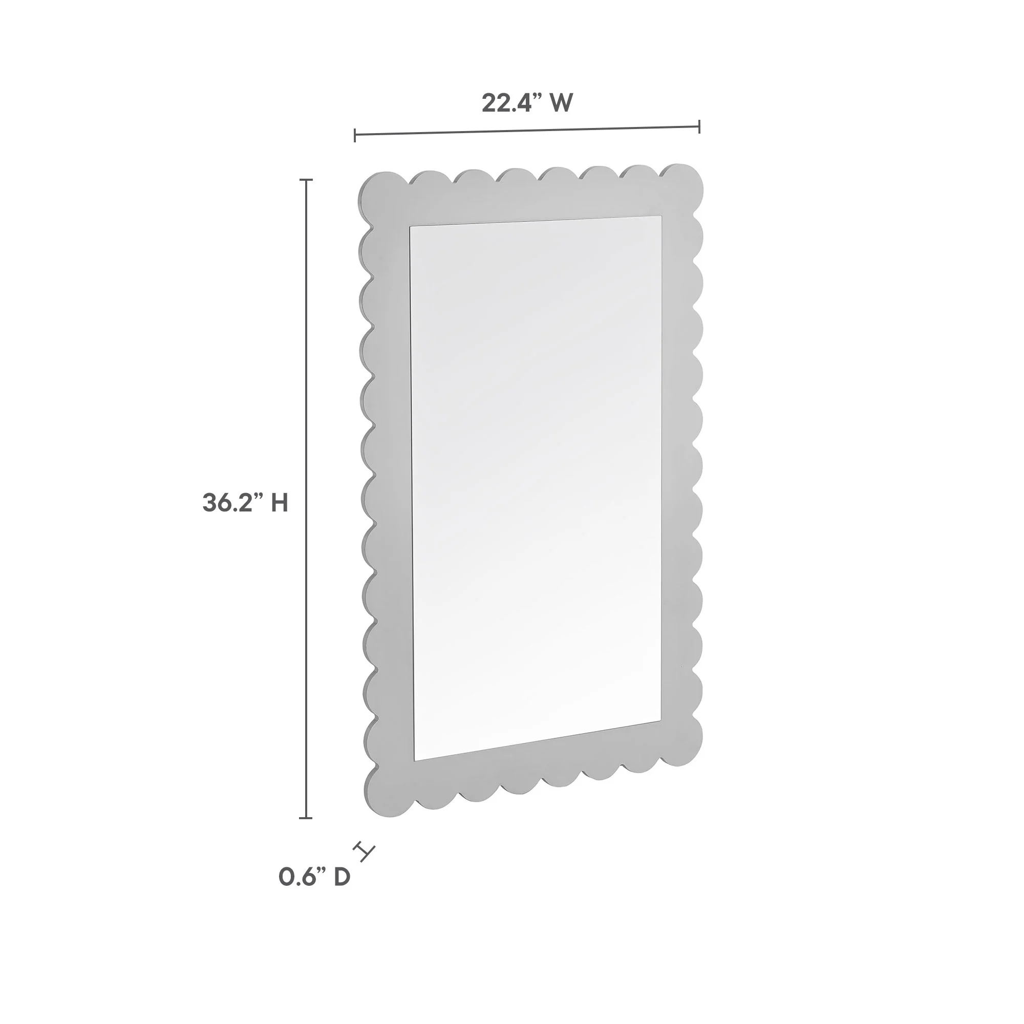 Emmeline Scalloped Rectangle Wall Mirror by Modway - Image 9
