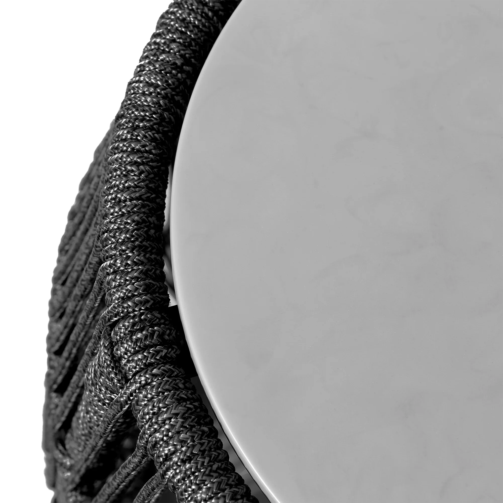 Emory Indoor Outdoor Garden Stool End Table in Grey Rope and Grey Stone By Armen Living - Image 11