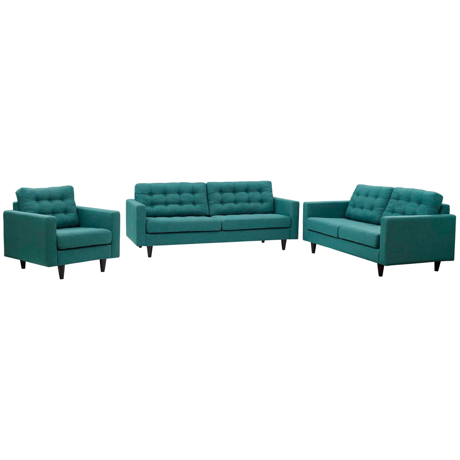 Empress Sofa, Loveseat and Armchair Set of 3 by Modway - Image 2