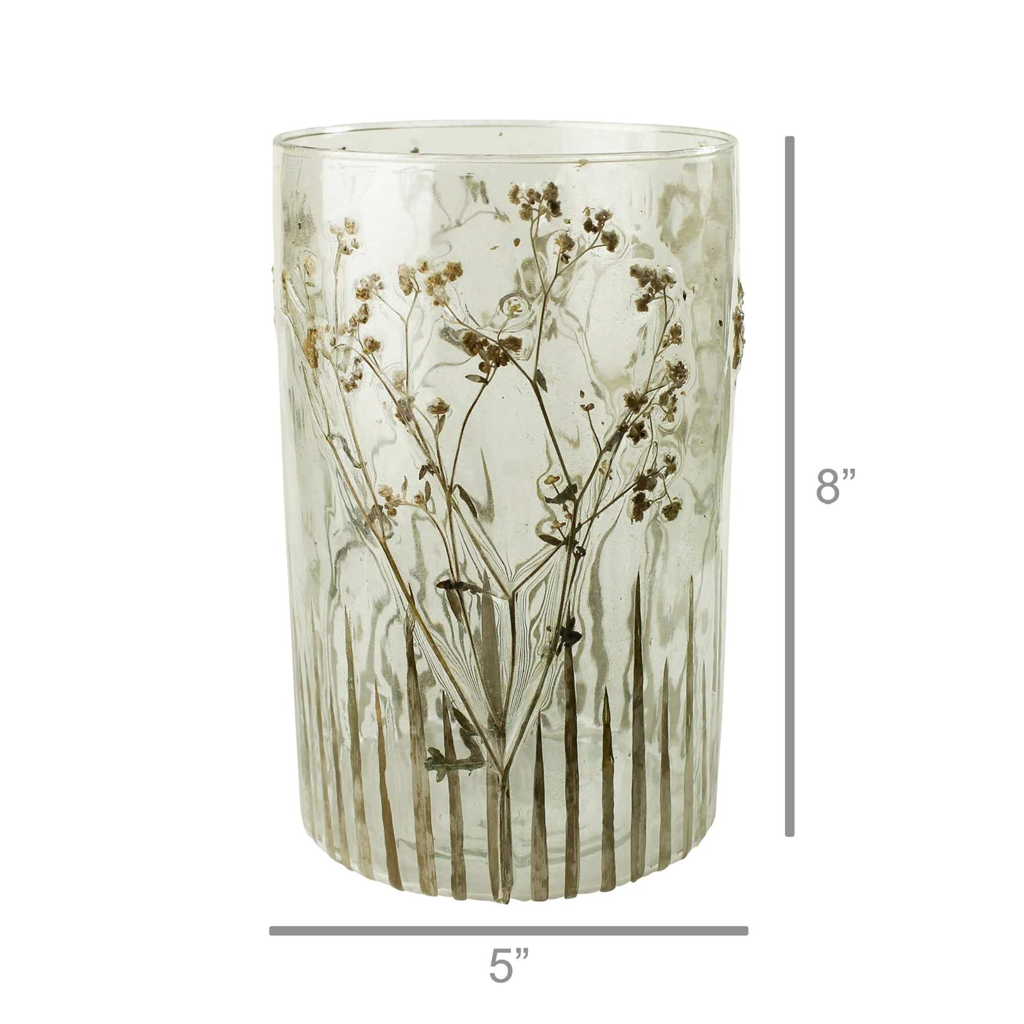 Enameled Prairie Grass Hurricane - Large Set Of 2 By HomArt - Image 2