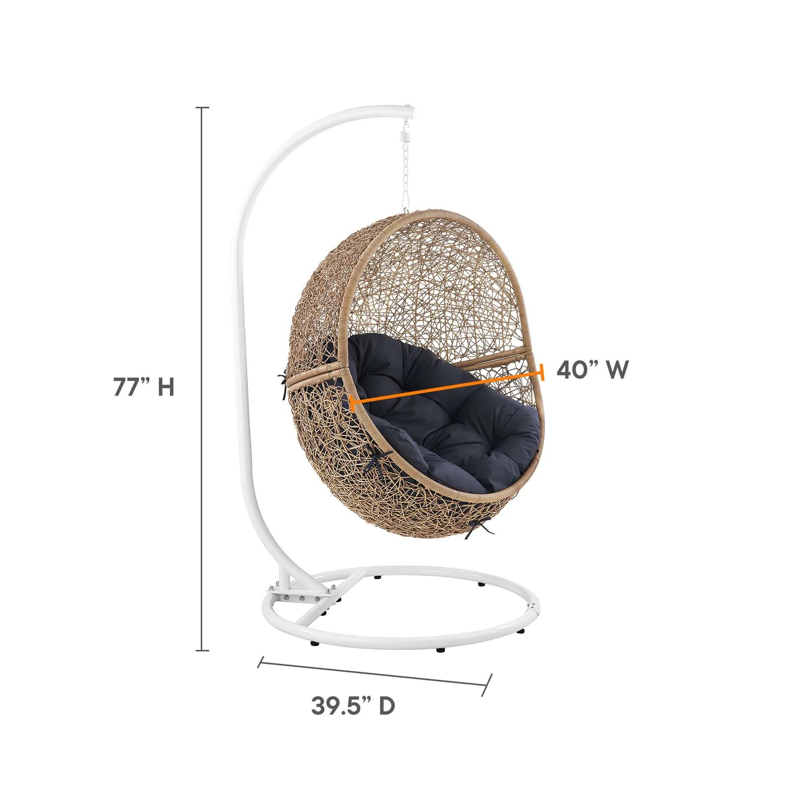 Encase Outdoor Patio Rattan Swing Chair By Modway - EEI-6262 - Image 18
